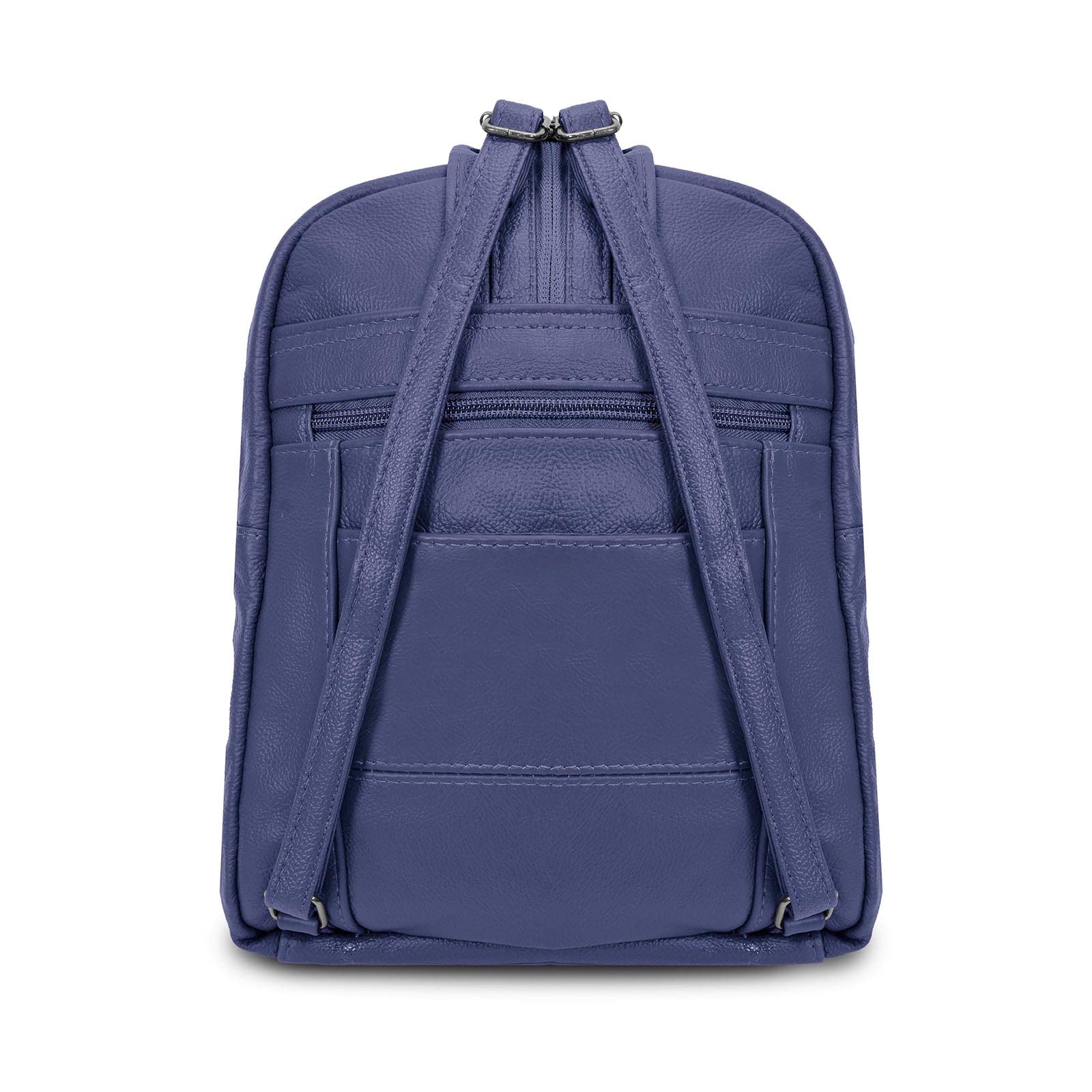 Genuine Leather Mini Backpack for Women - Krediz Soft Adjustable Shoulder Straps Travel Backpack Purse - Perfect for Daily Use, Work, School & Weekend Trips (Navy)
