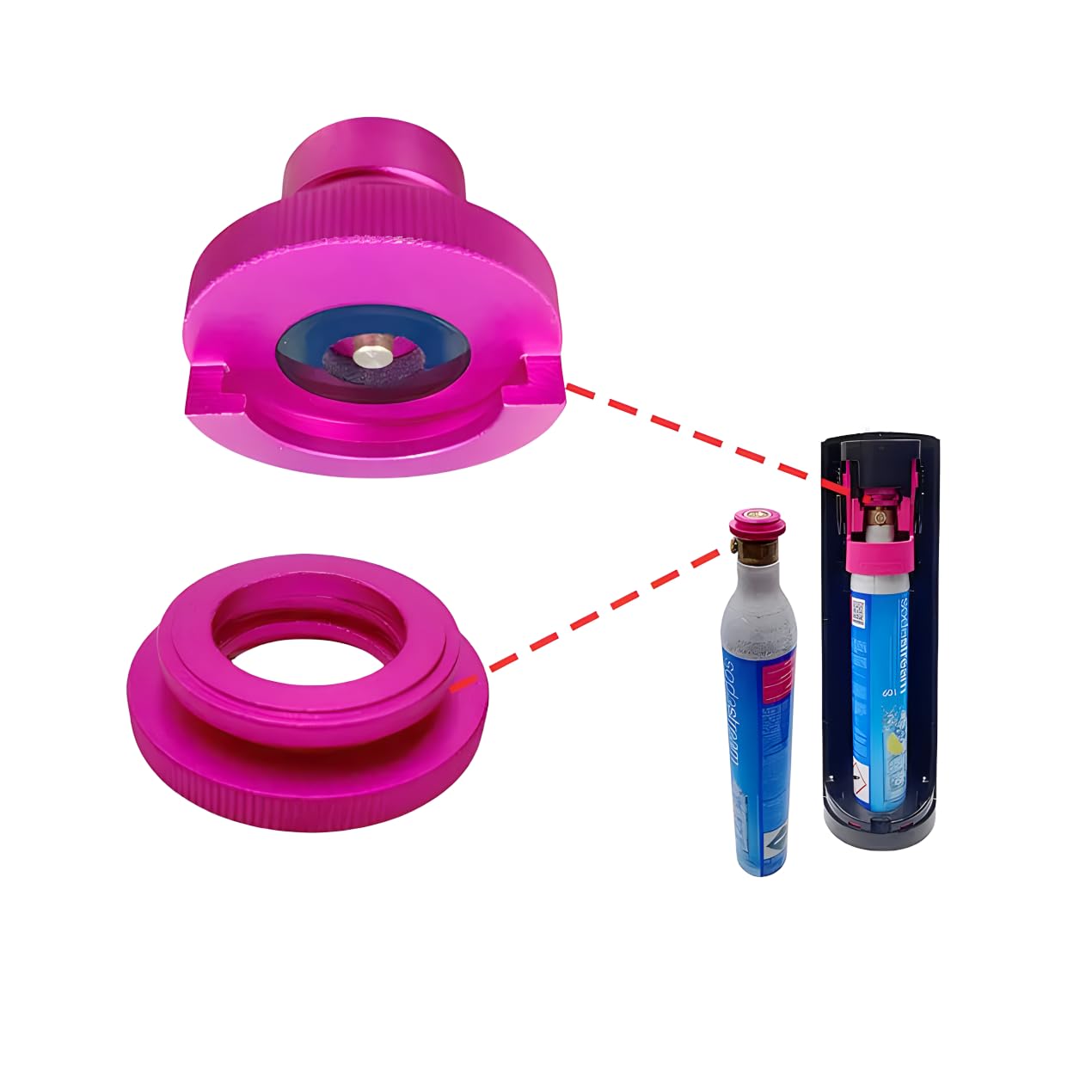 CO2 Adapter for Soda Machine - Quick Connect TR21-4 Male Thread Adapter for Original Blue CO2 Cylinders | Compatible with Terra, Art, DUO Soda Makers | Perfect for Home Carbonation & Sparkling Water Making