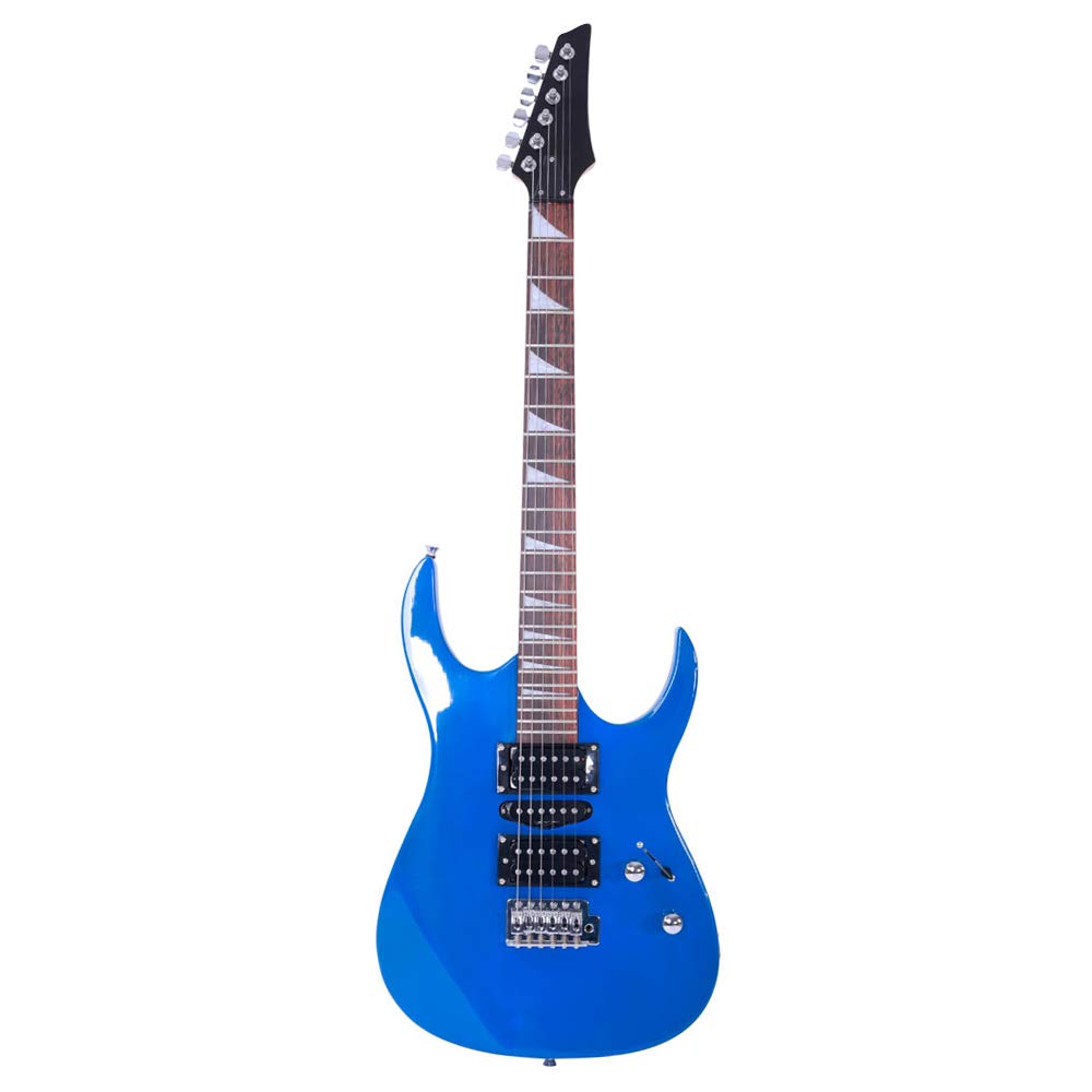 **170 Electric Guitar for Beginners - HSH Pickup, Includes Gig Bag, Strap, Paddle, Rocker Cable & Wrench Tool - Perfect for Practice, Performances & Rock Music (Blue)**