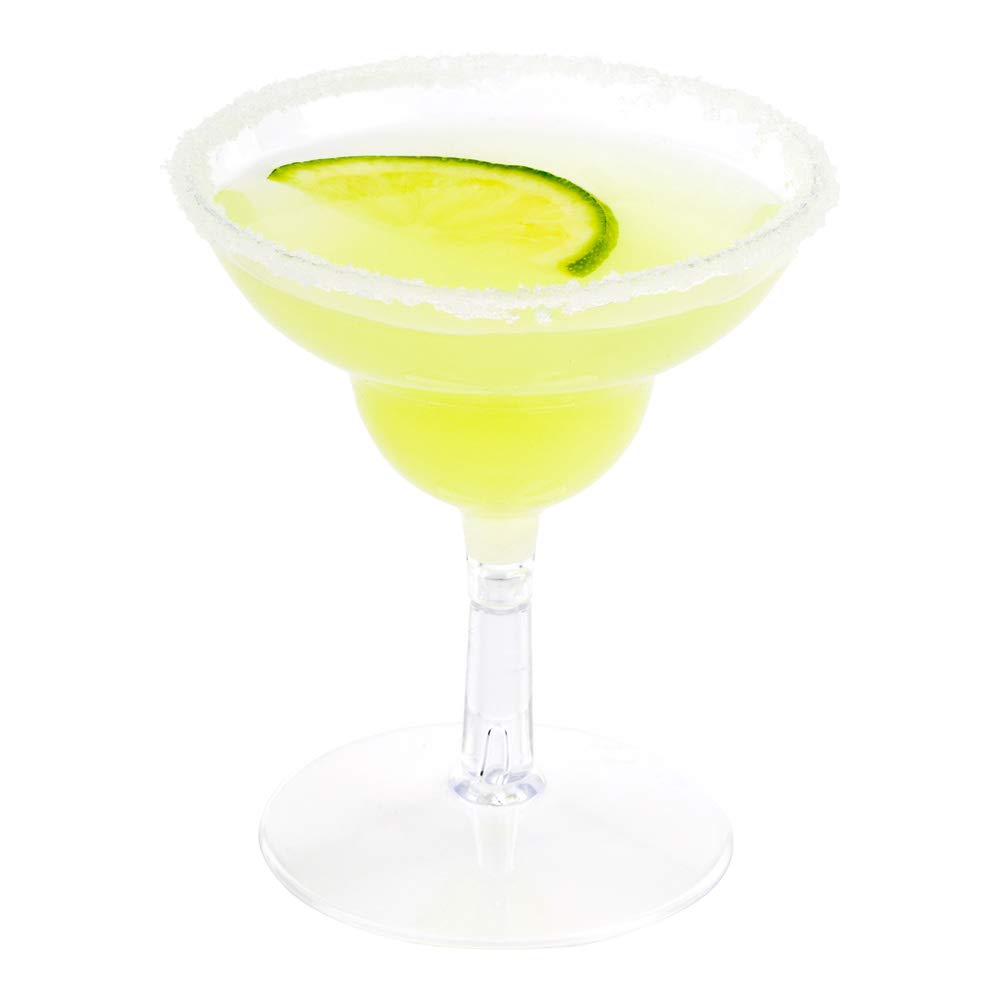 100-Pack 2oz Disposable Plastic Margarita Glasses - Clear Mini Cocktail Cups for Appetizers, Desserts & Drink Samples | Perfect for Parties, Weddings & Catering Events