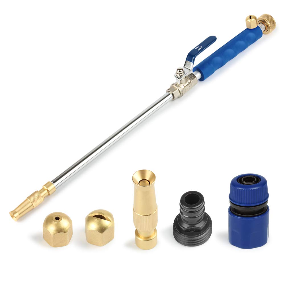 Hydro Jet High Pressure Power Washer Nozzle - Adjustable & Fan Spray Modes for Car, Window & Garden Cleaning | Heavy Duty Water Spray Gun with Garden Hose Adapter | Perfect for Driveway, Patio & Outdoor Cleaning