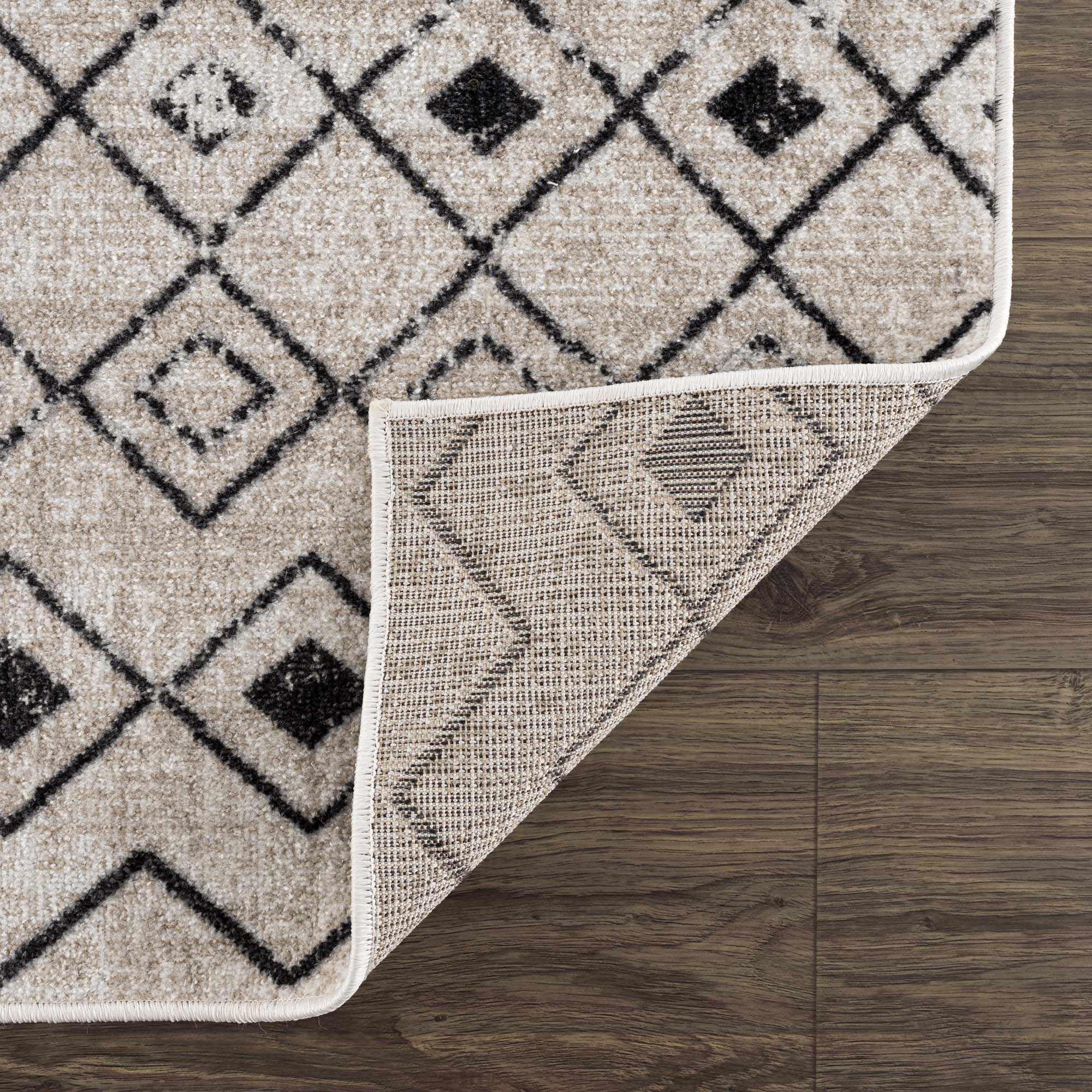 Hauteloom Joppatowne Washable Area Rug for Living Room & Bedroom - Soft & Durable - Black, Beige, Gray - 9'3