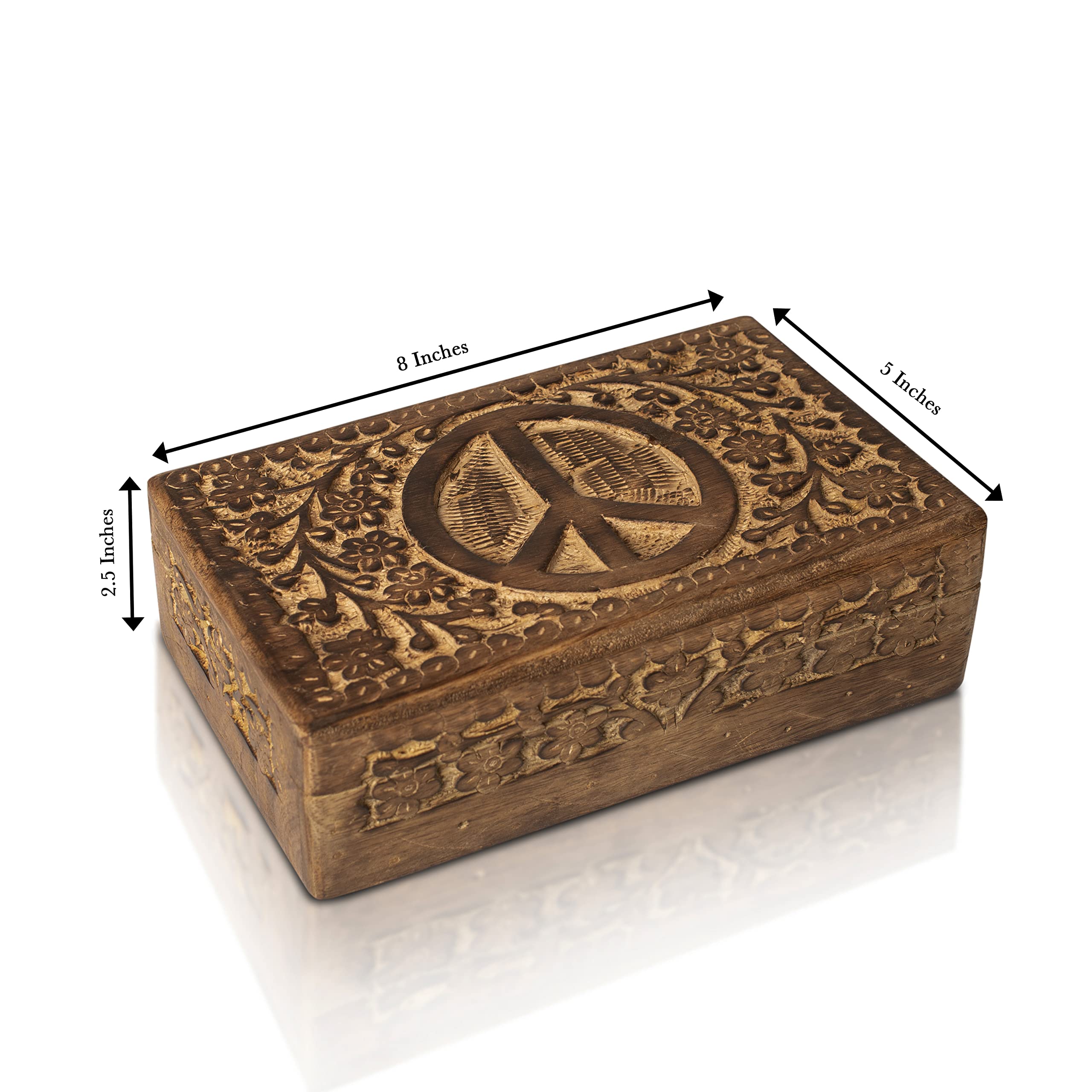 Handmade Wooden Jewelry Box Organizer - Natural Decorative Keepsake Box for Women, Birthday, Anniversary & Housewarming Gifts | Perfect for Jewelry Storage, Watch Display & Home Decor
