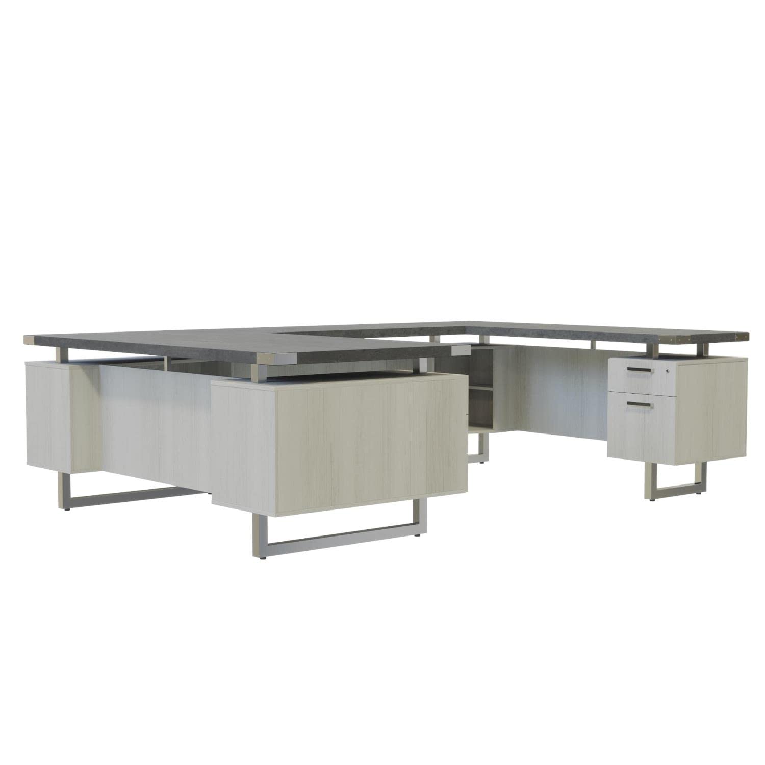 Safco Mirella U-Shaped Office Desk with BBB/BF Certification - Perfect for Home Office, Workspace & Conference Room Setup