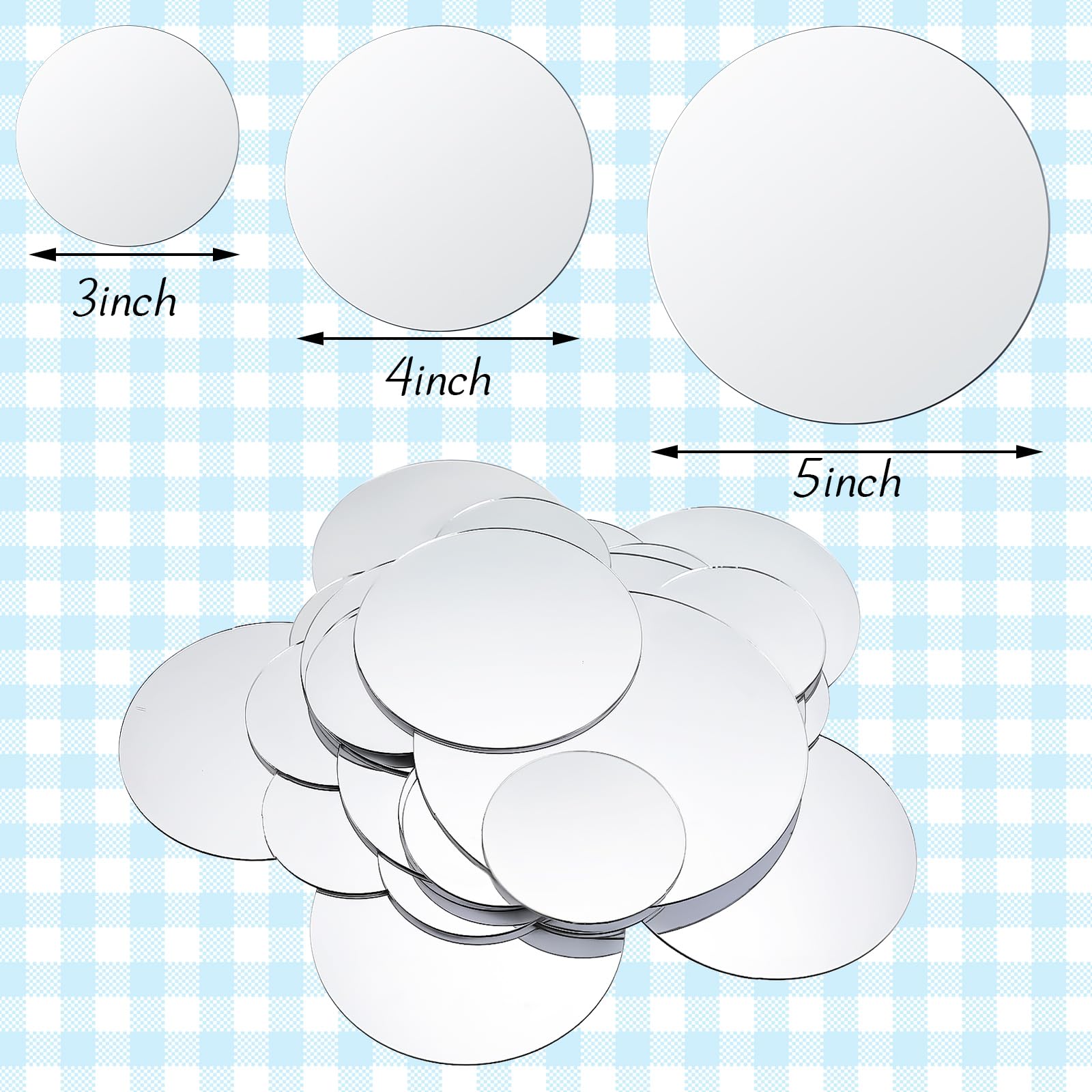 Jetec 40-Piece Mini Round Adhesive Mirrors - 3
