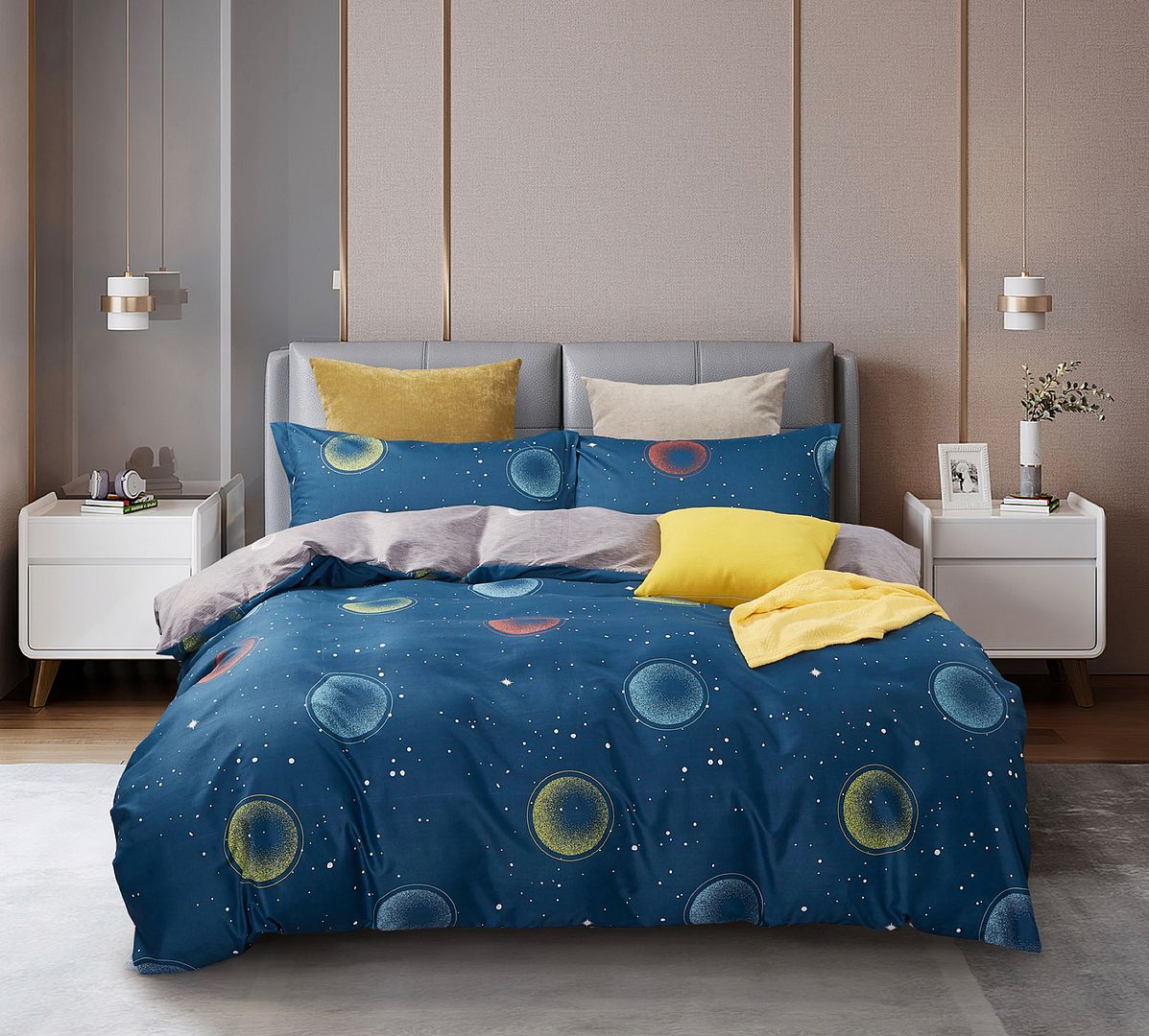 Bubbles Queen Size Quilt Cover Set - Soft & Breathable Duvet Cover with Pillowcases - Perfect for Bedroom, Guest Room & Dorm Decor