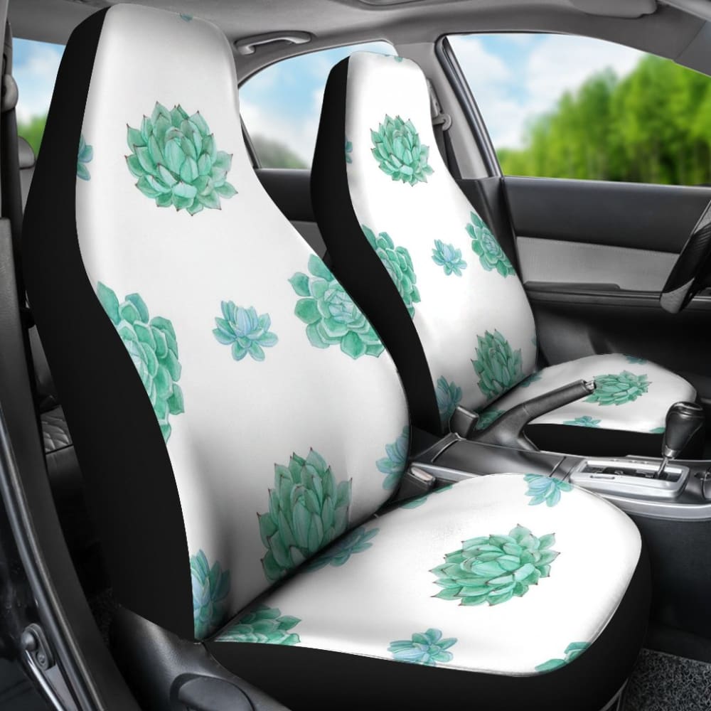 Aqua Ocean Succulent Universal Car Seat Covers - Waterproof & Non-Slip Protection for Sedans, SUVs, Trucks - Perfect for Road Trips, Commuting & Pet Owners