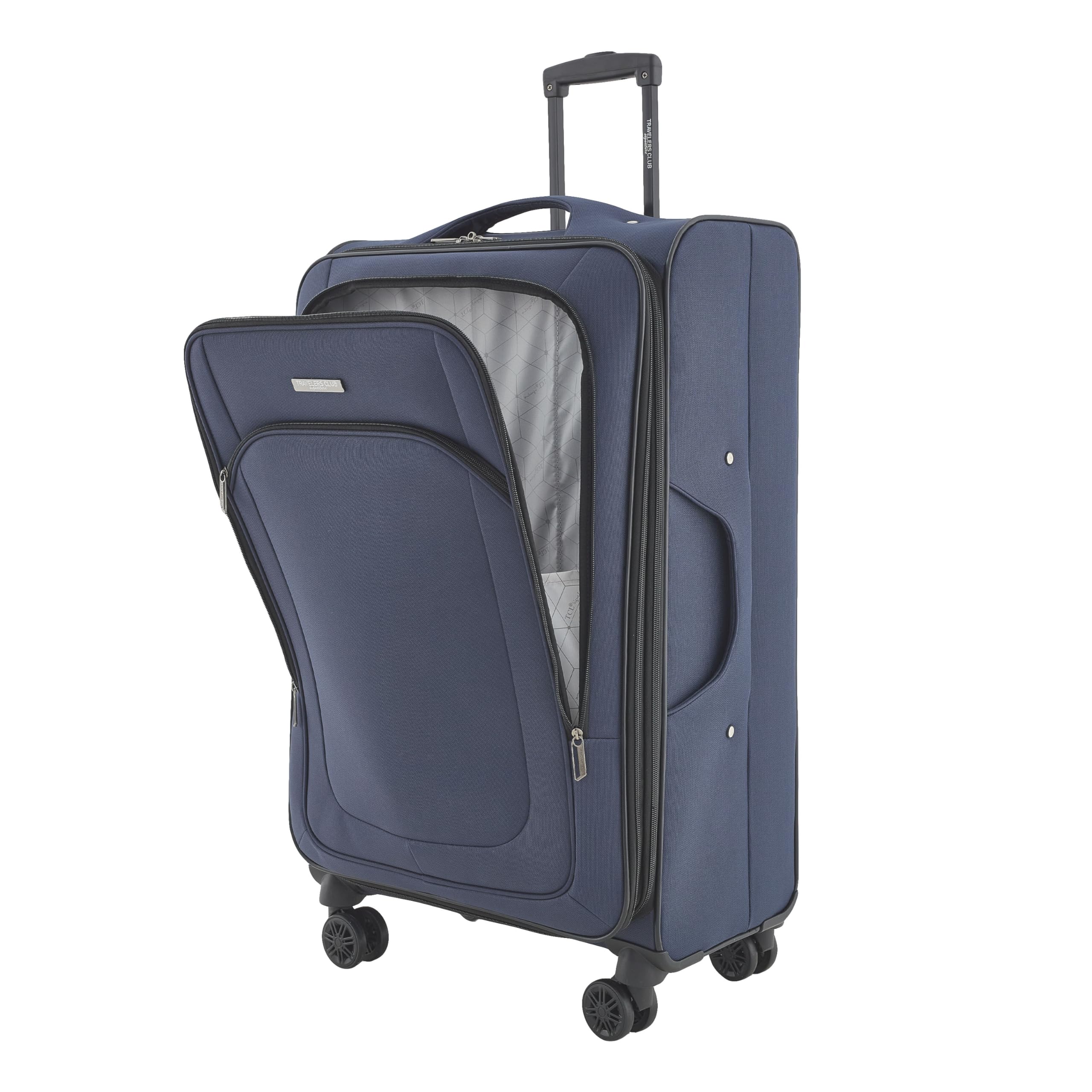 Travelers Club Soulana 4-Piece Luggage Set - Navy Blue Spinner Suitcase for Air Travel, Business Trips & Family Vacations