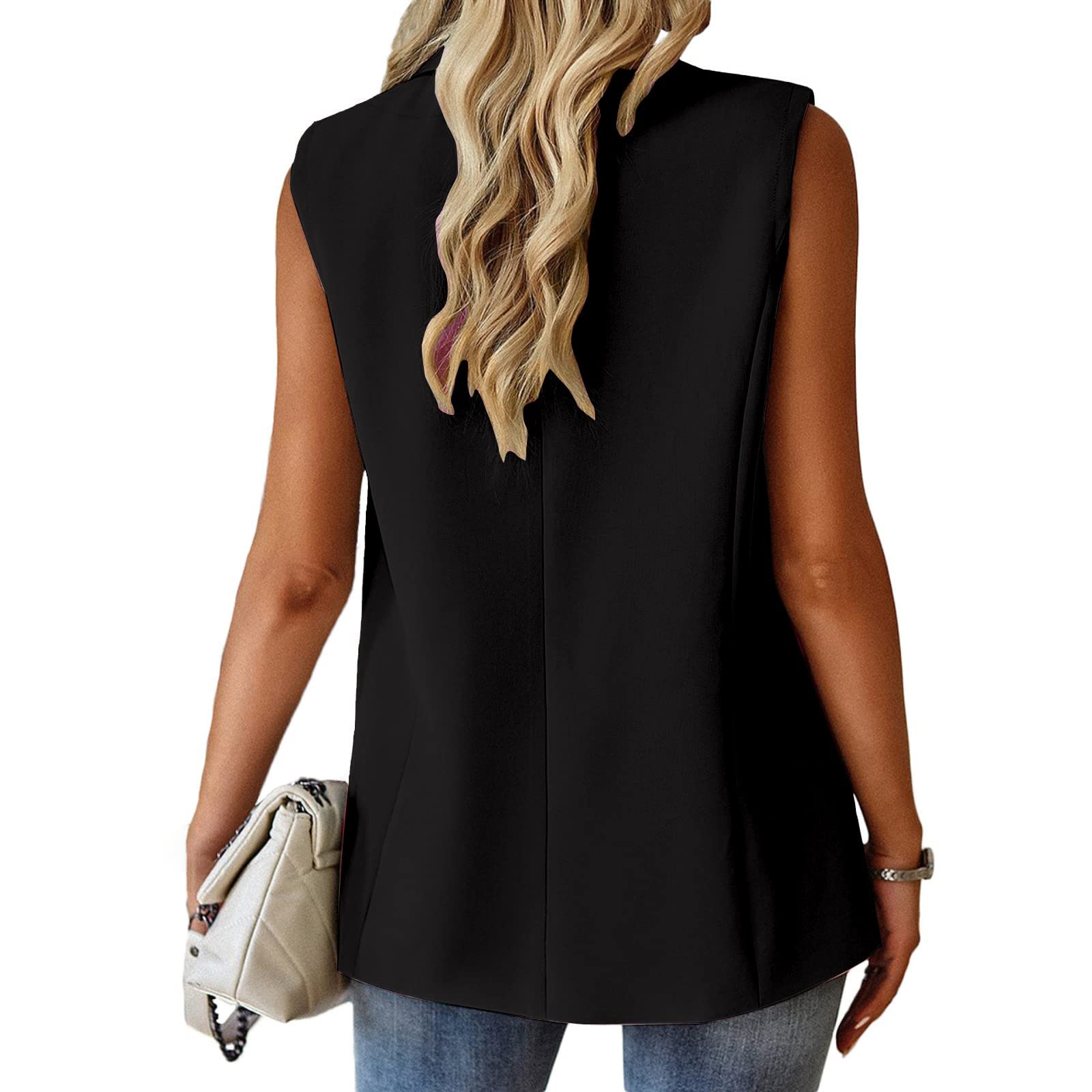 Women's Lightweight Sleeveless Blazer Jacket - 2024 Summer Business Casual Vest for Office Work & Professional Outfits | Perfect for Meetings, Interviews & Smart Casual Dressing