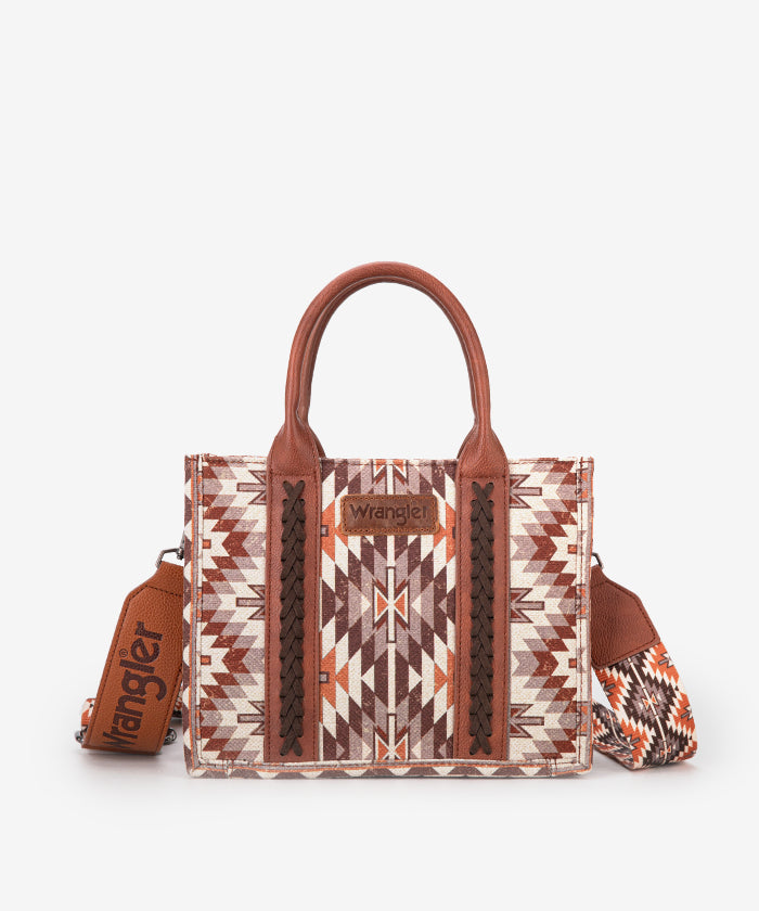 Wrangler Aztec Print Canvas Tote Bag for Women - Stylish & Durable Handbag for Shopping, Beach, Work & Travel Accessories