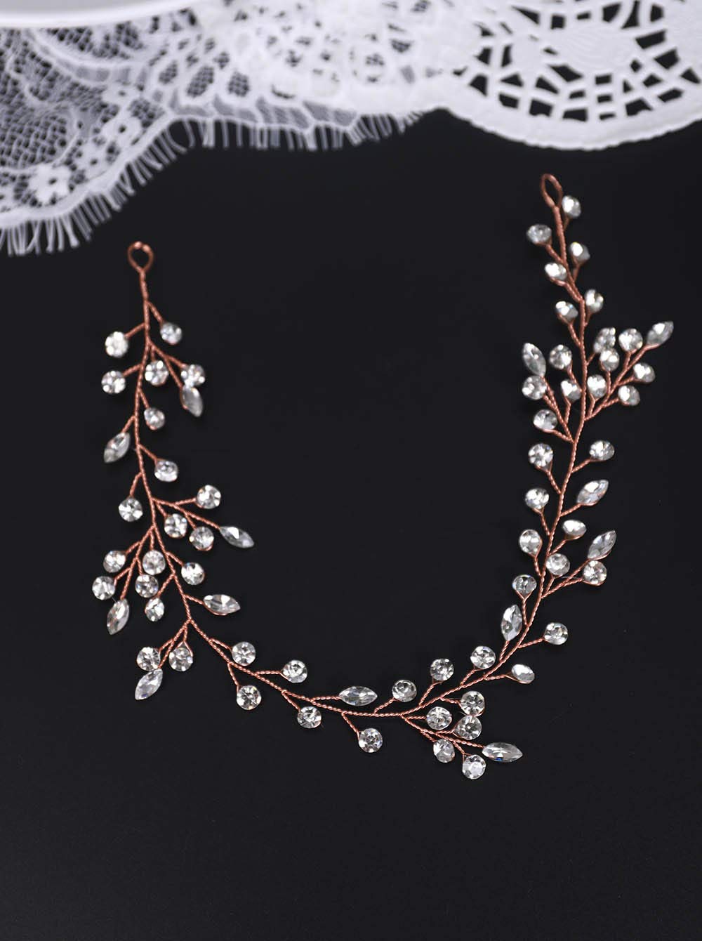YERTTER Handmade Bridal Headbands - Gold, Silver & Rose Gold Rhinestone Hair Accessories for Wedding, Party | Crystal Floral Leaf Design | Perfect for Brides, Bridesmaids & Special Occasions