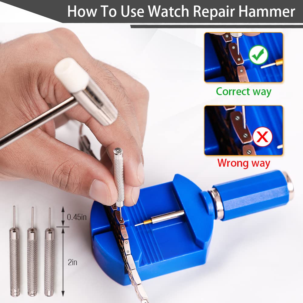 BYNIIUR Watch Link Removal Tool Kit - Adjust & Repair Bracelets for DIY Watch Sizing