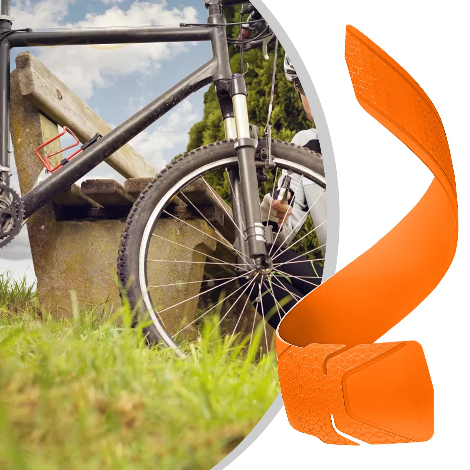 Mountain Bike Downtube Frame Protector - Durable Orange Shield for Road & MTB Bikes - Perfect for Trail Riding & Urban Commuting