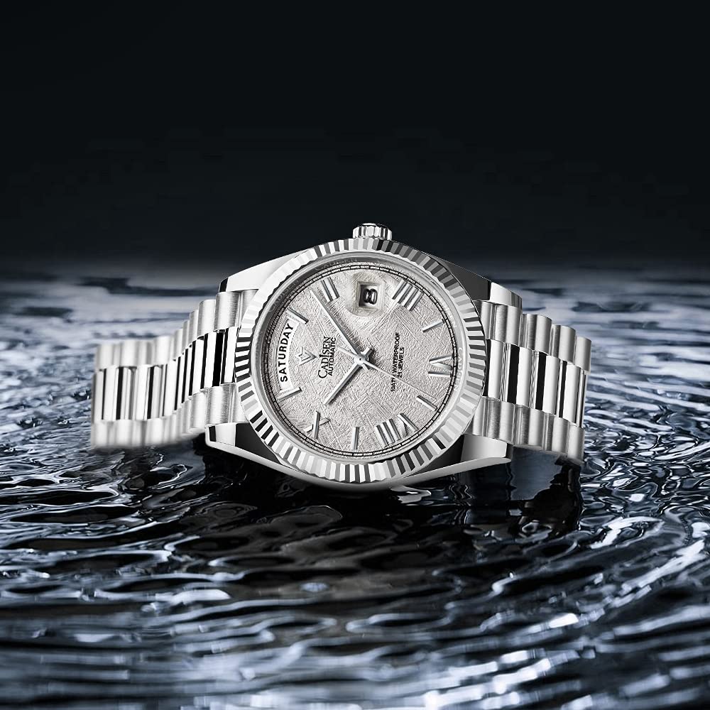 CADISEN Men's Automatic Mechanical Watch with MIYOTA 8285 Movement | Sapphire Crystal Glass | 50M Waterproof | Casual Dress Watch for Business, Office & Everyday Wear