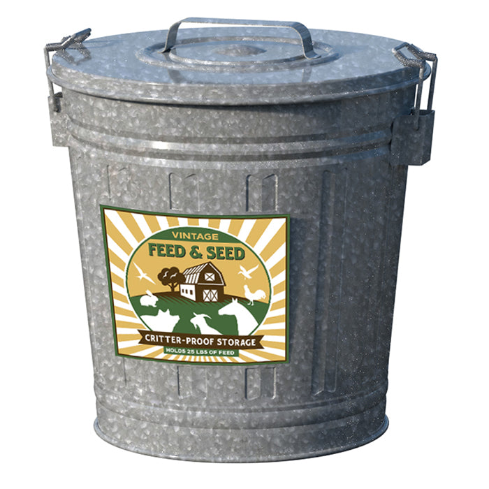 Galvanized Metal Sunflower Seed Storage Container - Airtight & Rustproof for Long-Term Seed Storage - Perfect for Bird Feeders, Gardening, and Farm Use