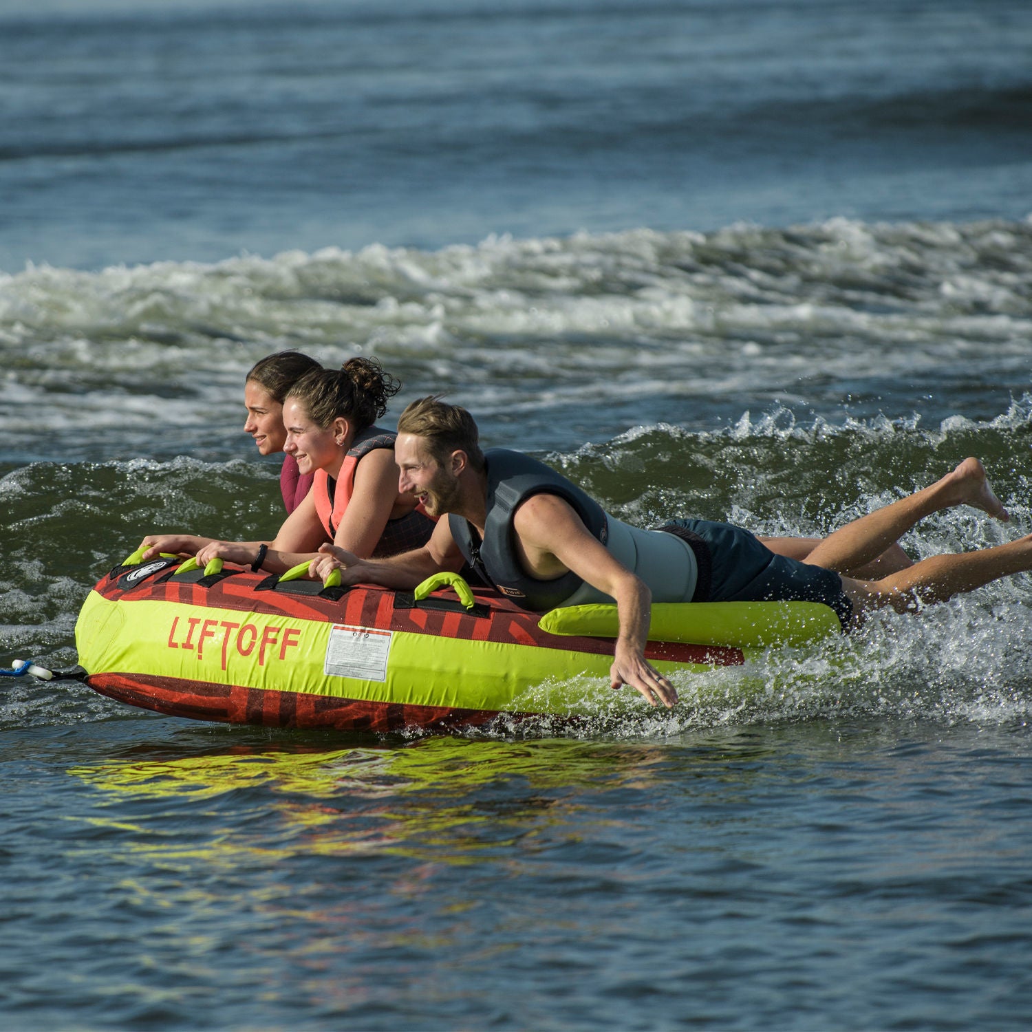 Radar Liftoff Marshmallow Top Towable Tube - 3 Person Inflatable Water Tube for Boating & Lake Fun - Perfect for Family Rides, Beach Parties & Summer Water Sports