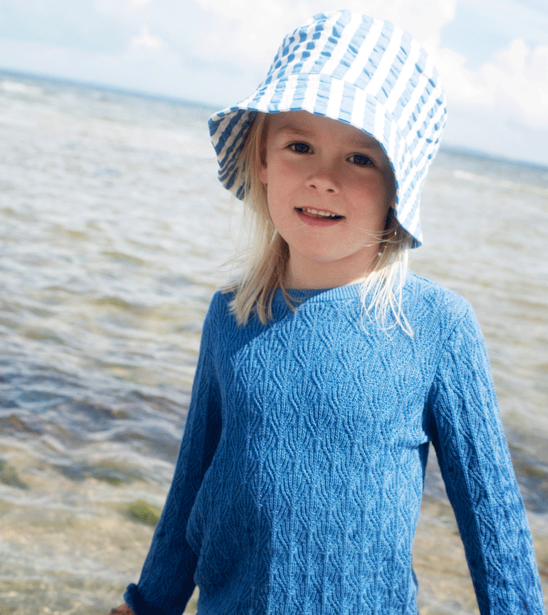 Serendipity Azur Striped Woven Bucket Hat for Women - Summer Beach Sun Protection, Outdoor Travel & Fashion Accessory