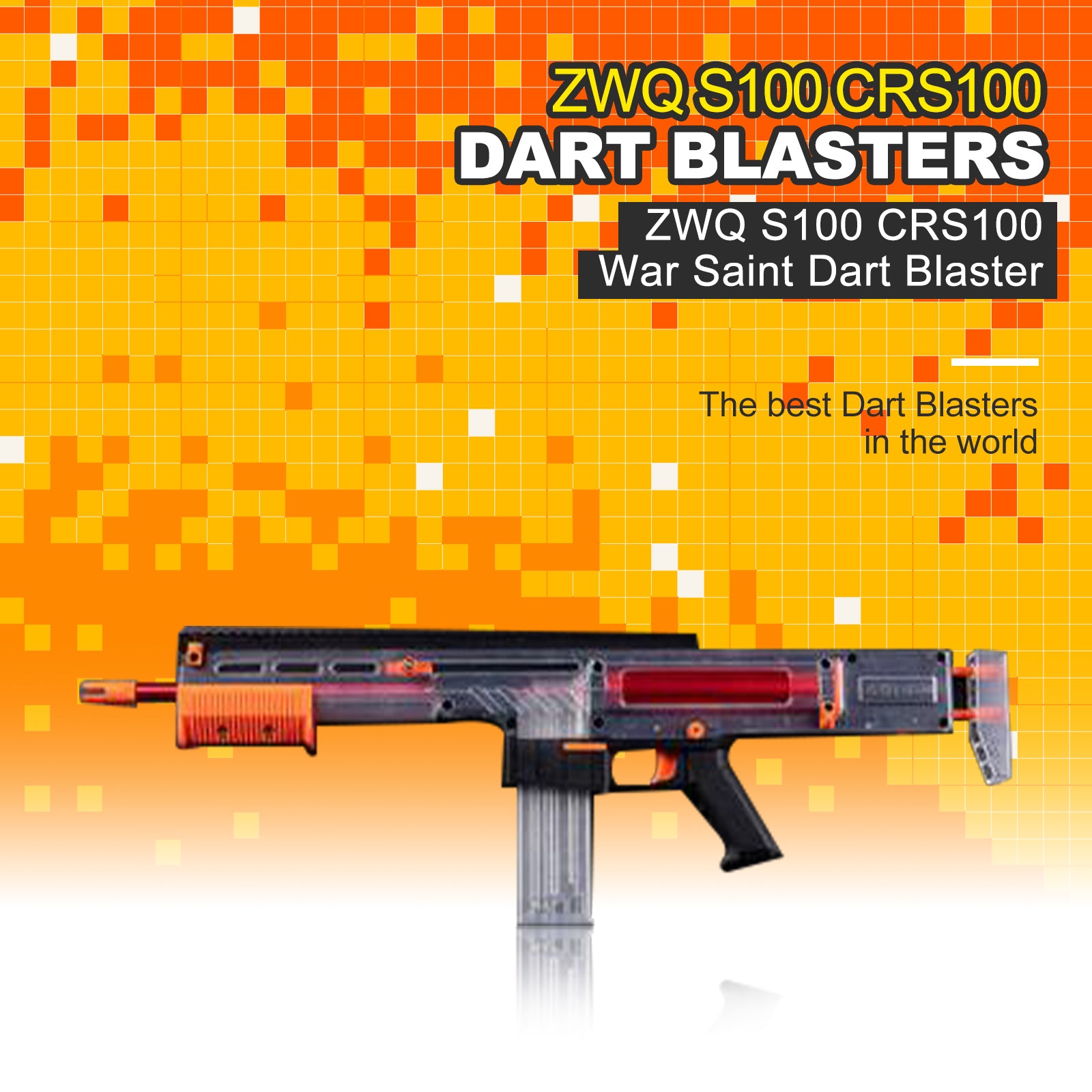 ZWQ S100 CRS100 War Saint Dart Blaster Toy - High Performance Foam Dart Blaster for Outdoor Games, Nerf Battles & Backyard Fun - Perfect for Kids, Teens & Adults (Ages 8+)