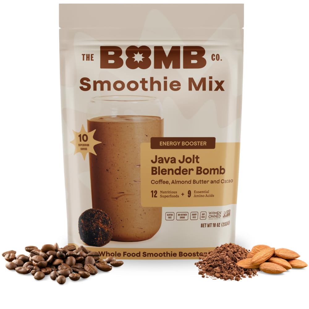 The Bomb Co. Blender Bomb - Java Jolt Superfood Smoothie Mix with Coffee & Amino Acids for Energy Support | High Fiber 10 Servings | Perfect for Post-Workout Recovery & Morning Energy Boost
