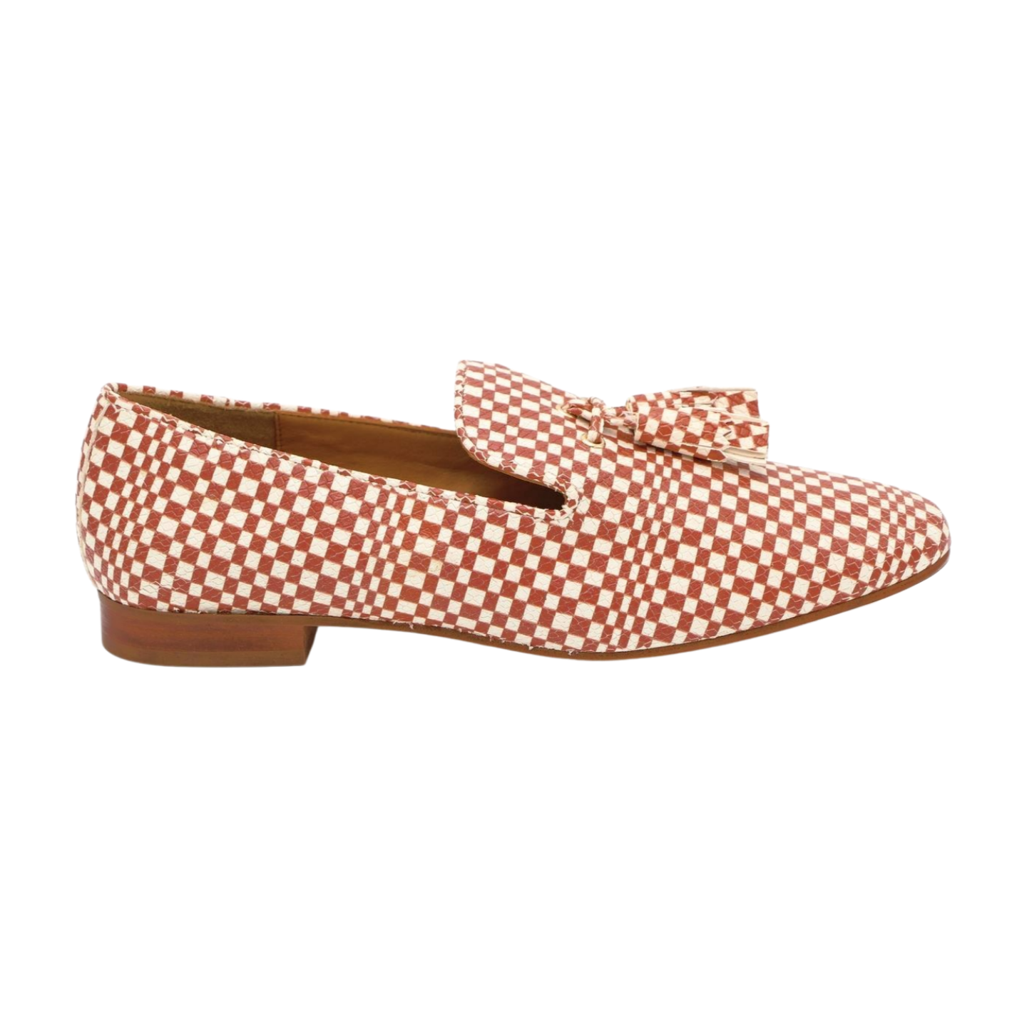 PEDRO MIRALLES Tan & Cream Checkered Leather Loafers with Tassel - Men's Casual Dress Shoes 3759 | Perfect for Office, Business Meetings & Formal Events