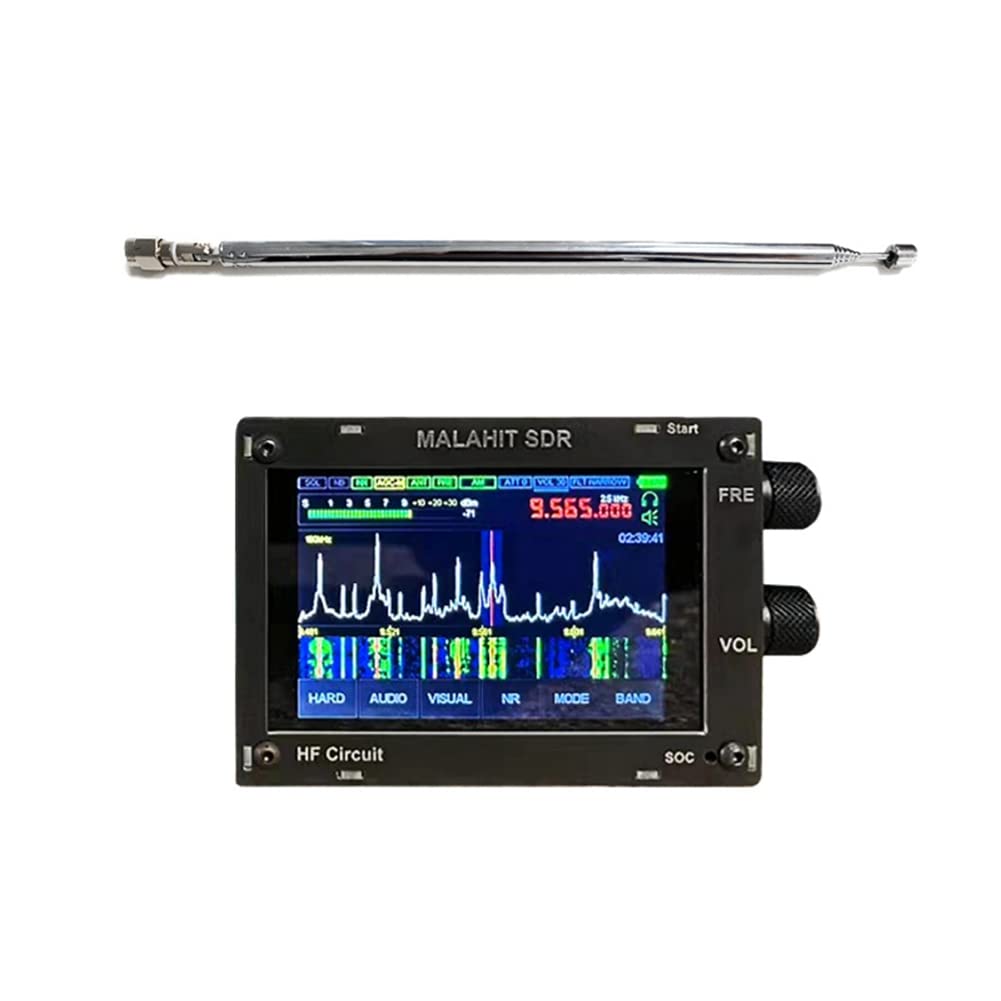 Doumneou 50K-250MHz 400M-2GHz SDR Pro Malachite Receiver - All-Band Aviation Radio with Expansion Board (White) | Ideal for Ham Radio, Aircraft Monitoring & Signal Analysis