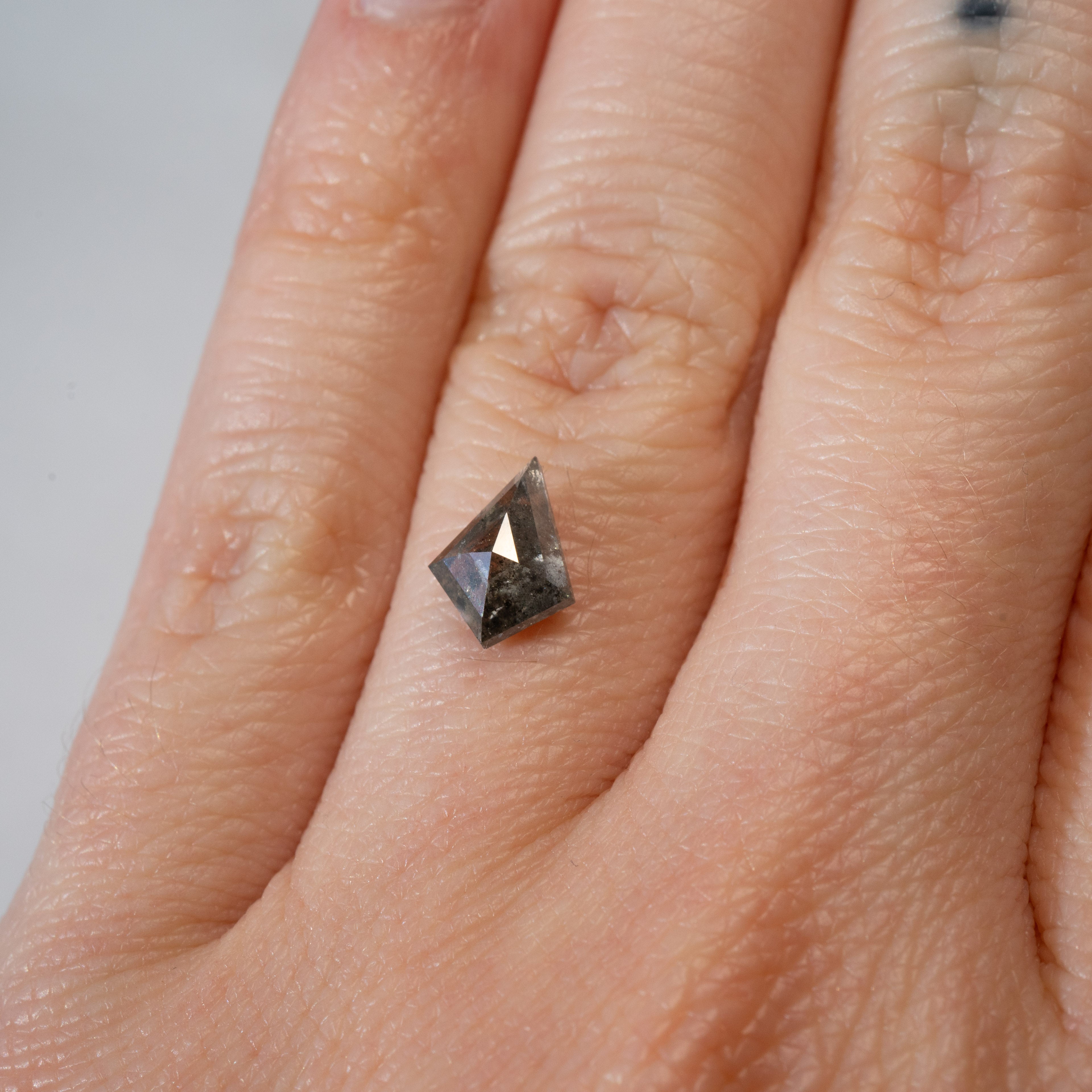 1.23ct Kite Salt and Pepper Diamond - Unique Raw Gemstone for Engagement Rings & Jewelry Making | Perfect for Boho, Vintage & Alternative Wedding Bands