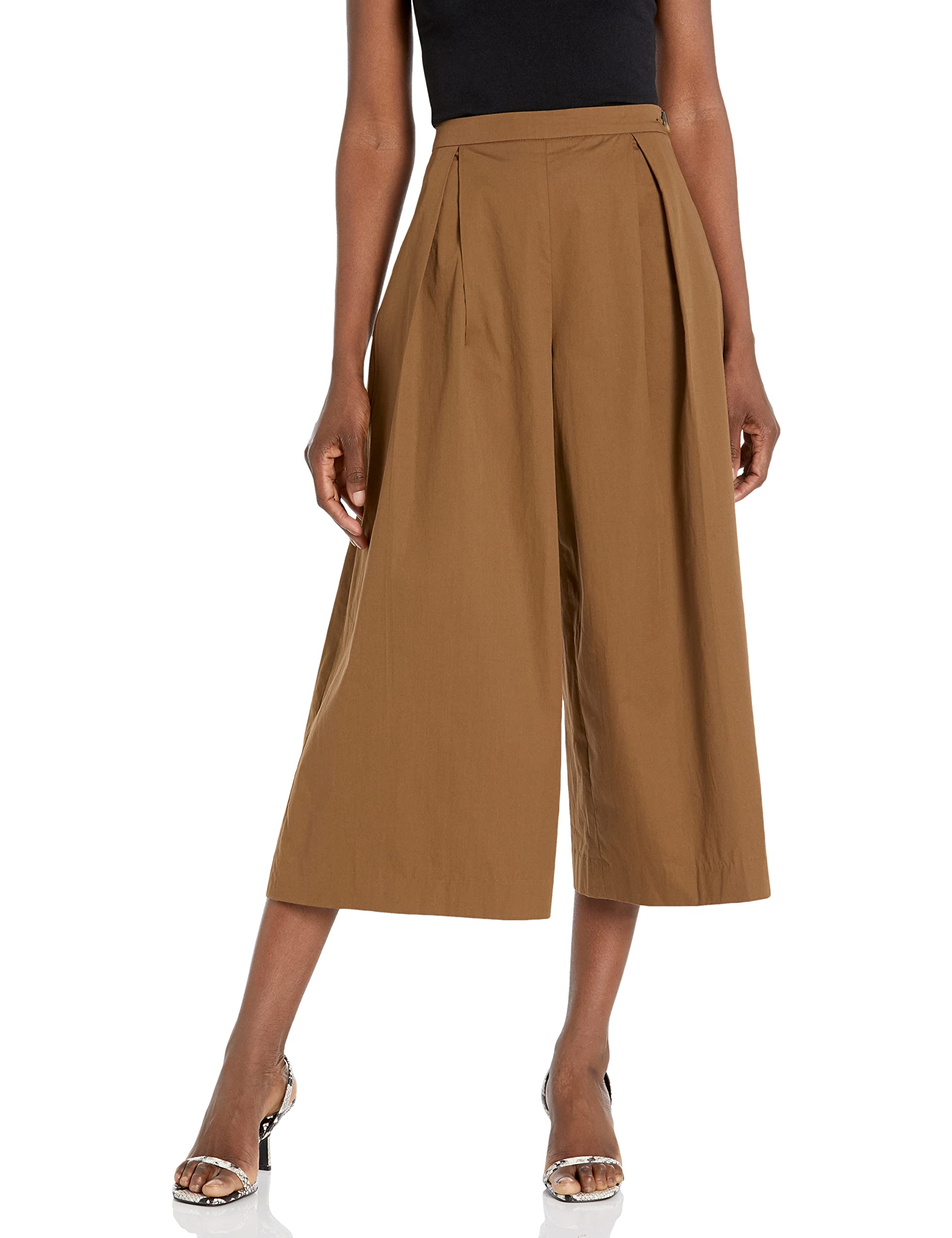 Vince Women's Pleated Culotte Pants - High Waisted Flowy Wide Leg Trousers for Work, Office & Casual Wear | Comfortable Stretch Fabric for All-Day Wear