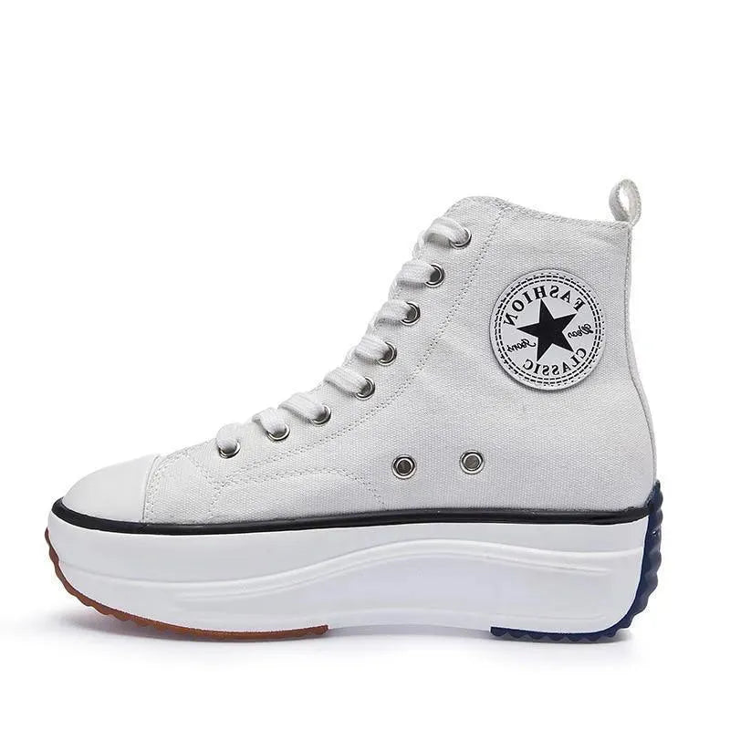 Women's Platform Canvas Sneakers - Comfortable & Stylish Casual Trainers for Walking, Running & Everyday Wear