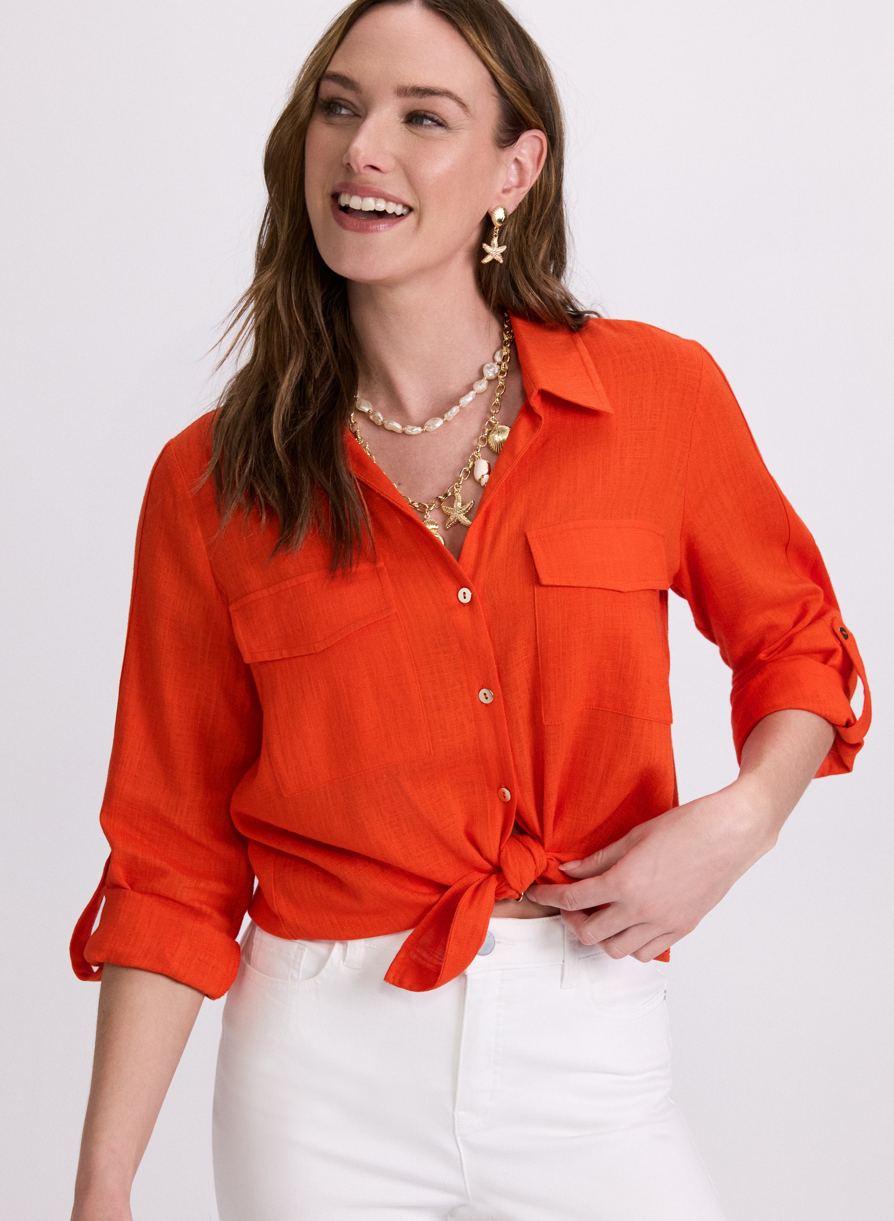 Women's Stylish Button Down Blouse - Classic Collared Shirt for Work & Casual Wear | Office Outfits, Date Nights & Everyday Fashion