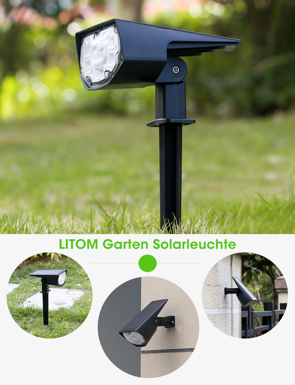 6 Pack Solar Spot Lights Outdoor - Waterproof Warm White LED Landscape Lighting for Garden, Pathway, Yard, and Patio Decoration
