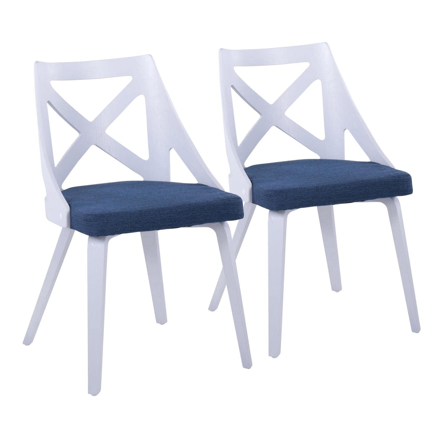 LumiSource Charlotte Upholstered Dining Chairs Set of 2 - Farmhouse Style Kitchen Chairs for Dining Table - Perfect for Home, Restaurant, and Office Use