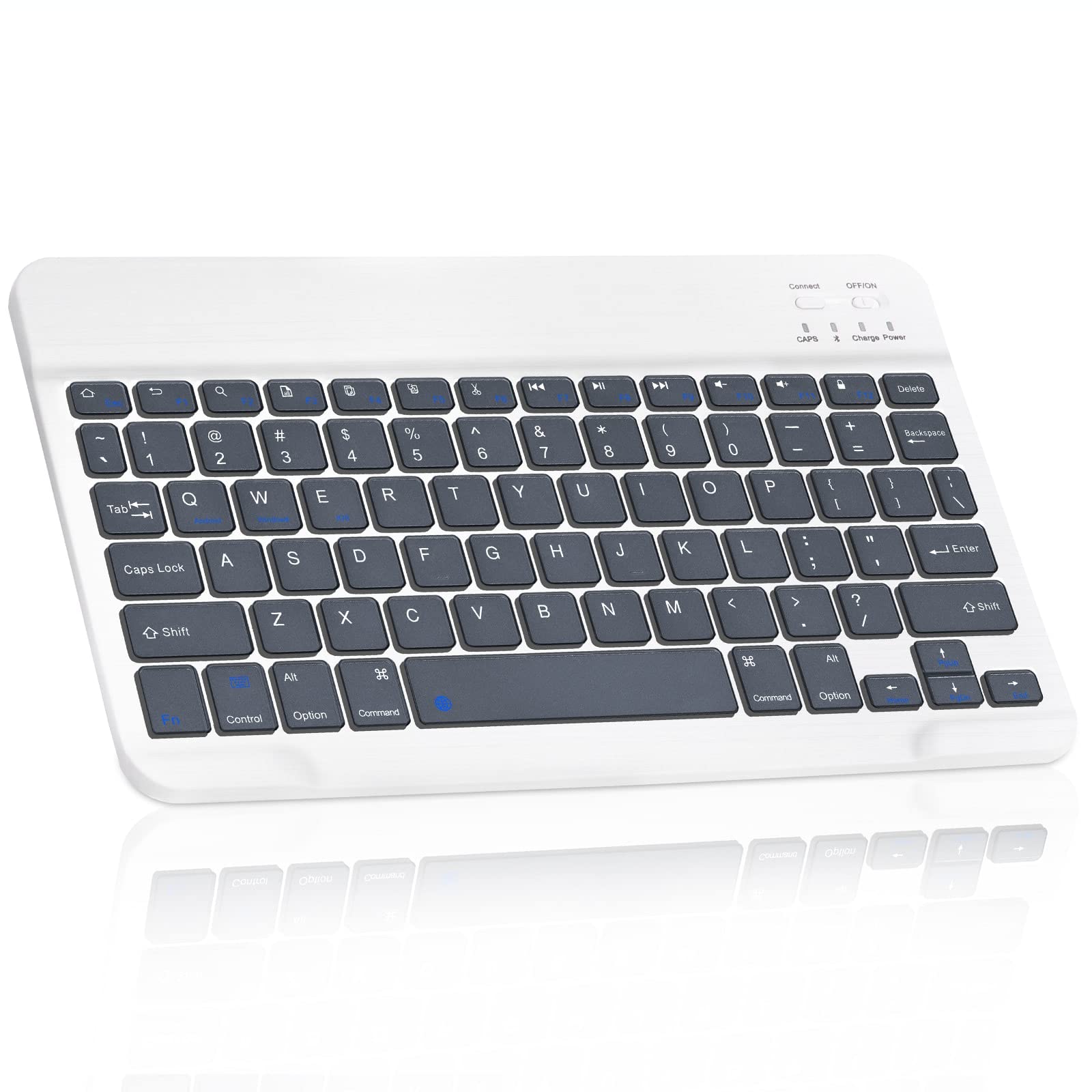 Ultra-Slim Bluetooth Rechargeable Keyboard Compatible with Realme Q3t, iPad, iPhone, Android Tablets, Smartphones & Windows PC - Shadow Grey | Perfect for Office Work, Home Use & Travel Typing
