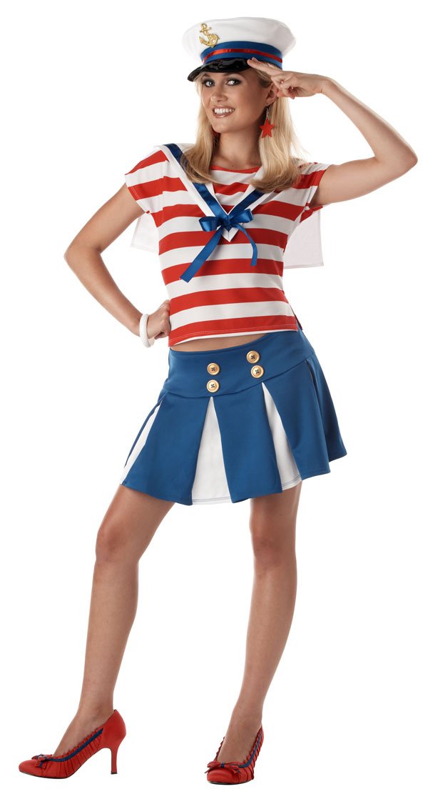 Stylish Teen Sailor Costume for Girls Age 3-5 - Perfect for Cruise Ship Parties, Halloween & Dress-Up Play