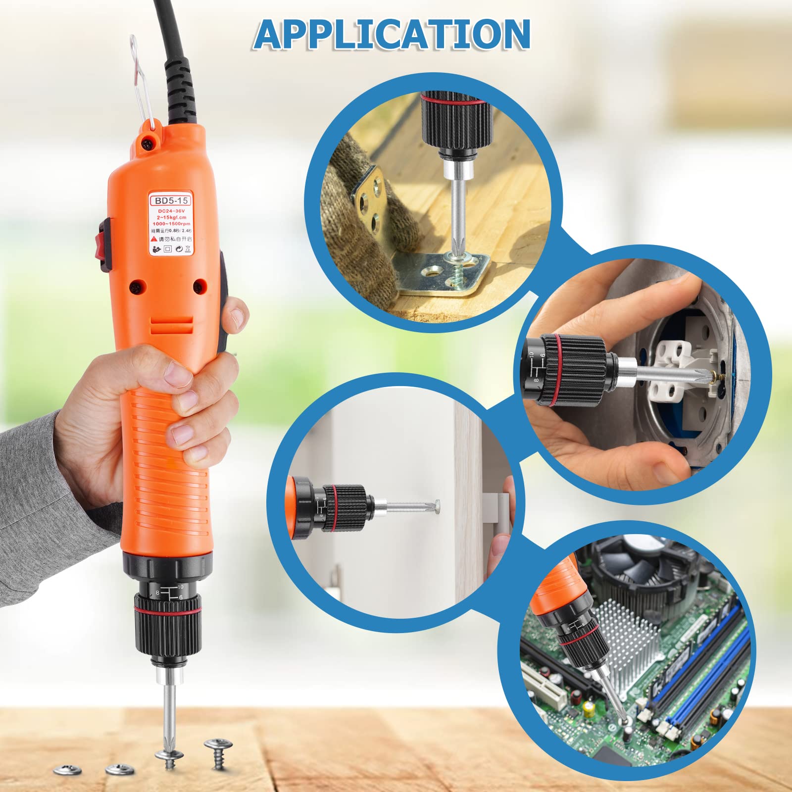 Electric Screwdriver Set - Automatic Cordless Screwdriver with Adjustable Torque & Stepless Speed (5mm) - Perfect for DIY, Home Repair, Electronics & Furniture Assembly