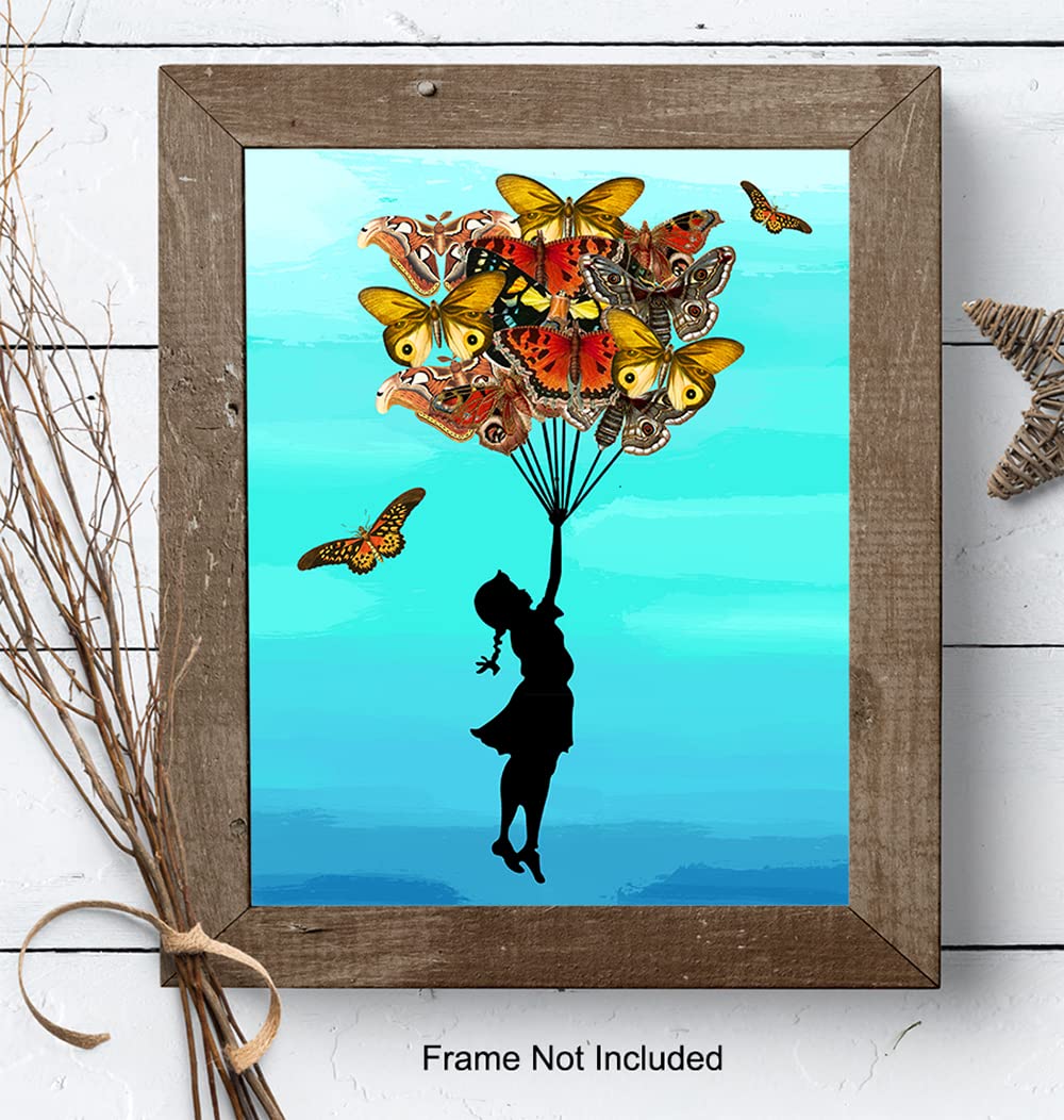 Butterfly Bouquet Wall Art Print - Unique Home Decor for Toddler & Kids Room, Nursery - Perfect Gift for Moms & Baby Showers - 8x10 Unframed Photo - Ideal for Bedroom, Playroom & Nursery Decor