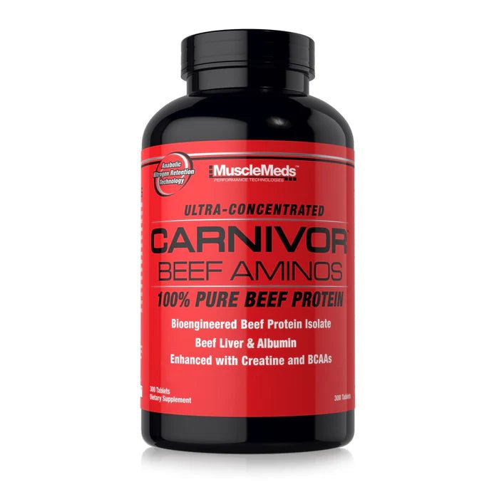 MuscleMeds CARNIVOR Beef Aminos Protein Powder - Grass-Fed Beef Protein Isolate for Muscle Growth & Recovery - Pre-Workout & Post-Workout Supplement for Athletes & Bodybuilders