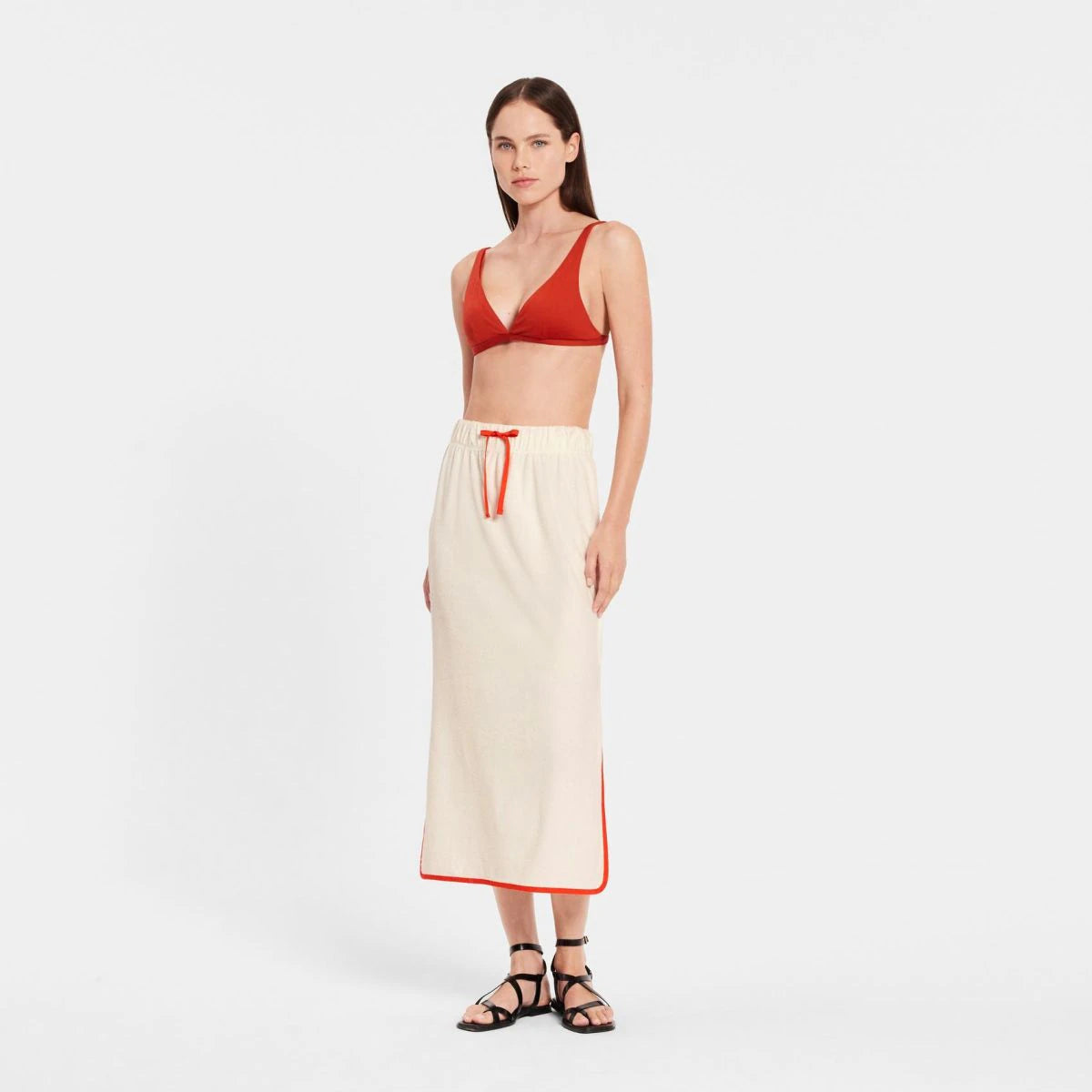 Sheridan Freddie Skirt in Salt - Women's Flowy Midi Skirt for Casual Wear, Office & Summer Outfits | Lightweight & Comfortable A-Line Skirt for Everyday Style