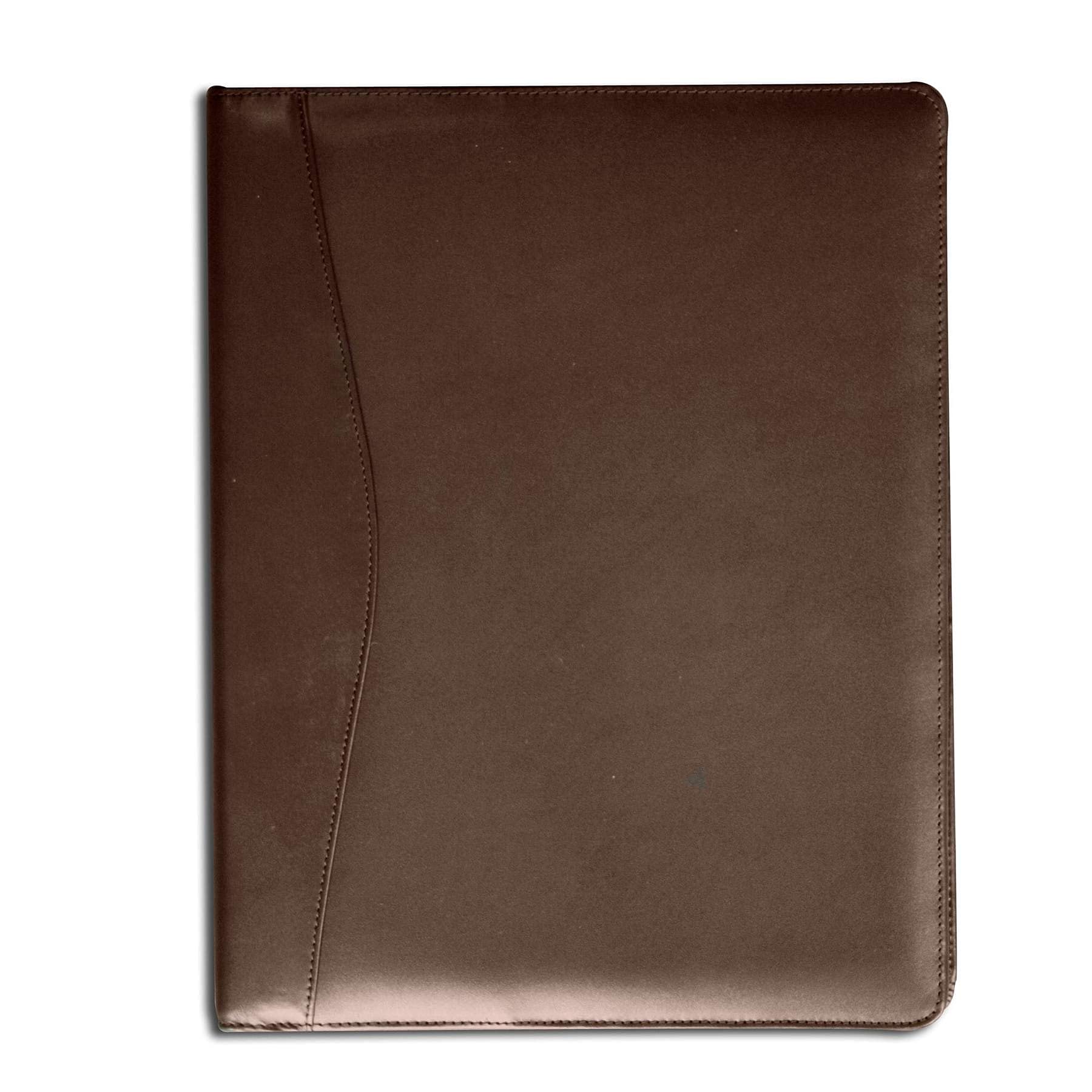 Premium Dacasso Leather Standard Padfolio - Chocolate Brown (E3401) for Business Professionals, Office & Meetings | High-Quality Genuine Leather Portfolio Organizer with Notepad Holder
