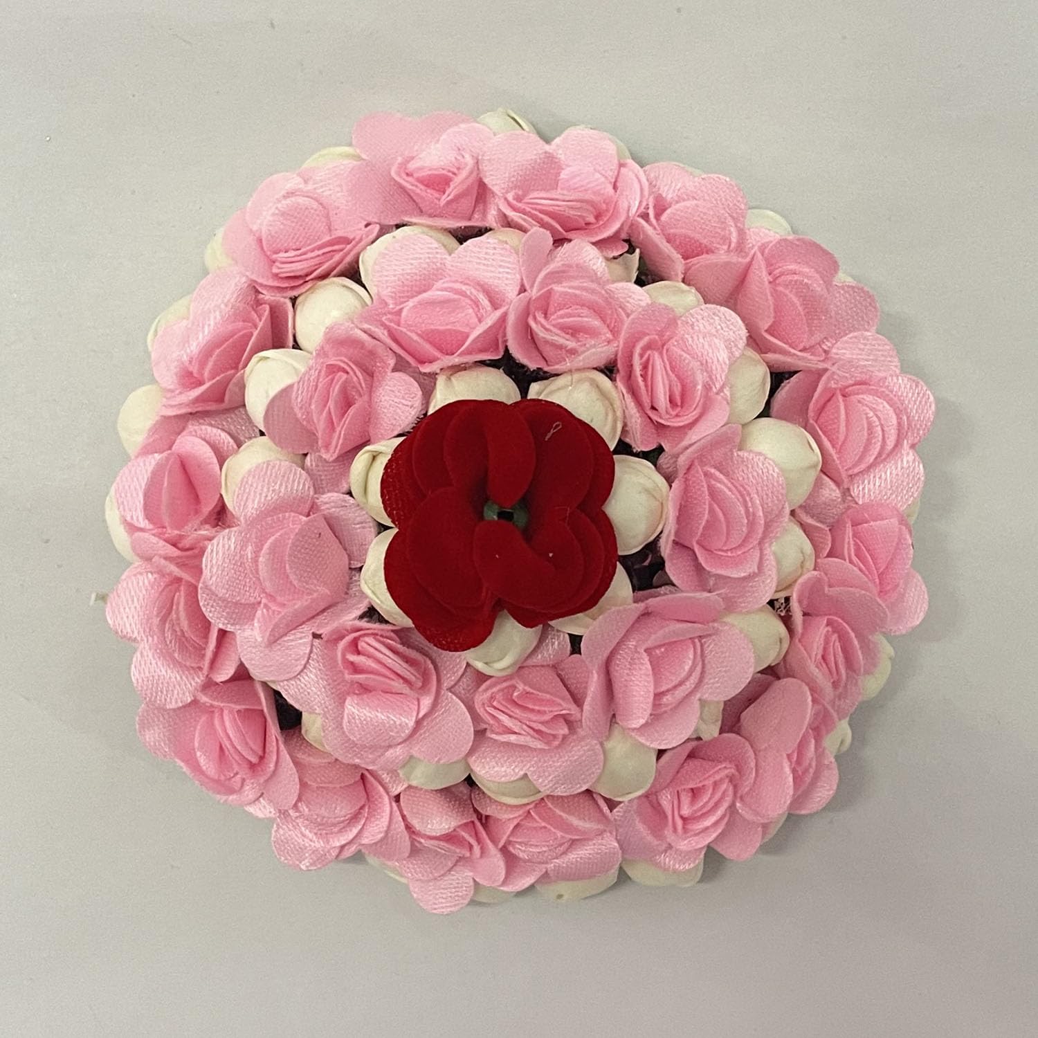 Maahal Bridal Bun Juda Gajra Maker - Floral Hair Accessories for Women & Girls | Pink Artificial Flower Hair Jewelry | Perfect for Weddings, Parties & Festive Occasions