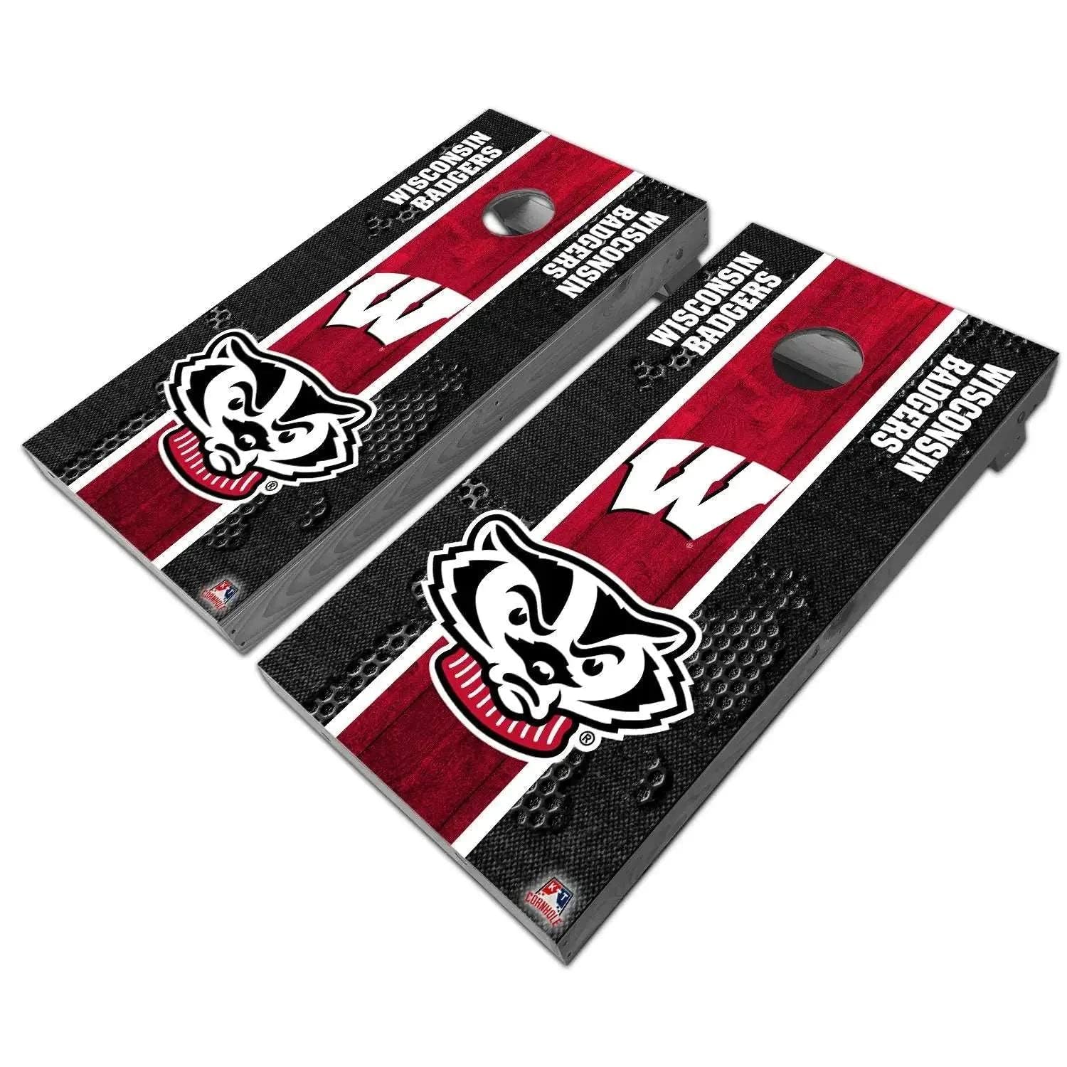 KT Cornhole Wisconsin Badgers Officially Licensed Tournament-Grade Cornhole Game Board Set - UV Direct Printed, Portable 2-Pack for Indoor & Outdoor Use - Perfect for Tailgates, Backyard BBQs, and College Game Day Parties (KTC-FH5001B)