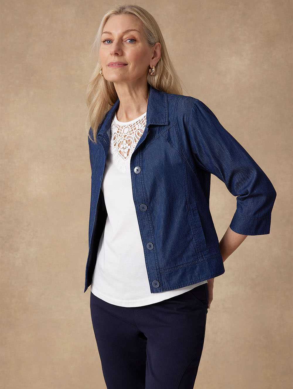 Nashville 3/4 Sleeve Jacket for Women - Stylish Lightweight Outerwear for Spring & Fall - Perfect for Casual Outings, Travel & Layering