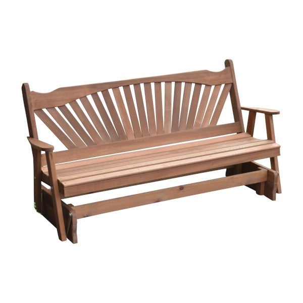 Premium Western Red Cedar Fanback Glider - Handcrafted Outdoor Rocking Chair for Patio, Garden & Porch - Perfect for Relaxing, Reading & Enjoying Nature