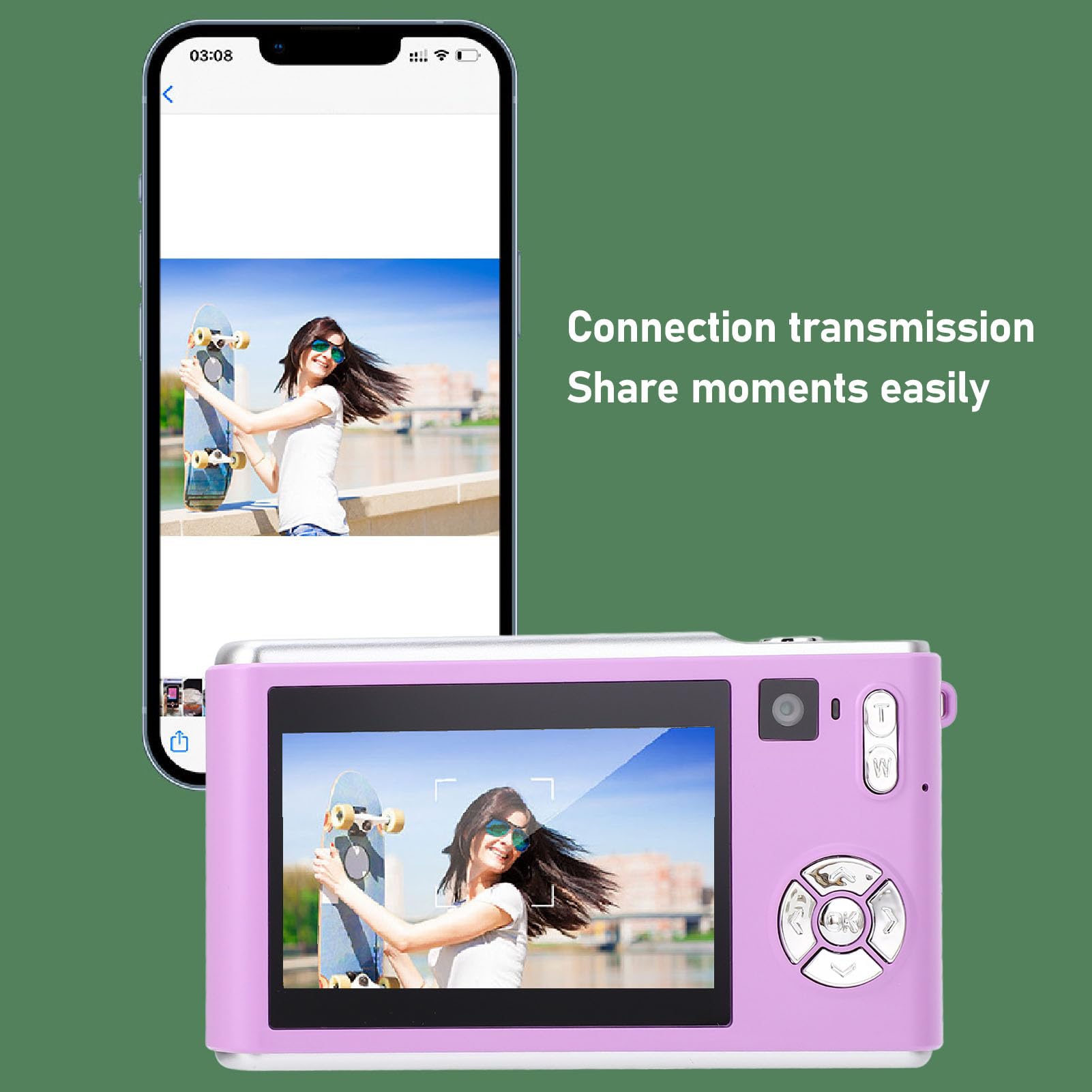 36MP 1080P HD Digital Camera for Photography & Vlogging - Dual Lens Auto Focus Compact Camera with 3