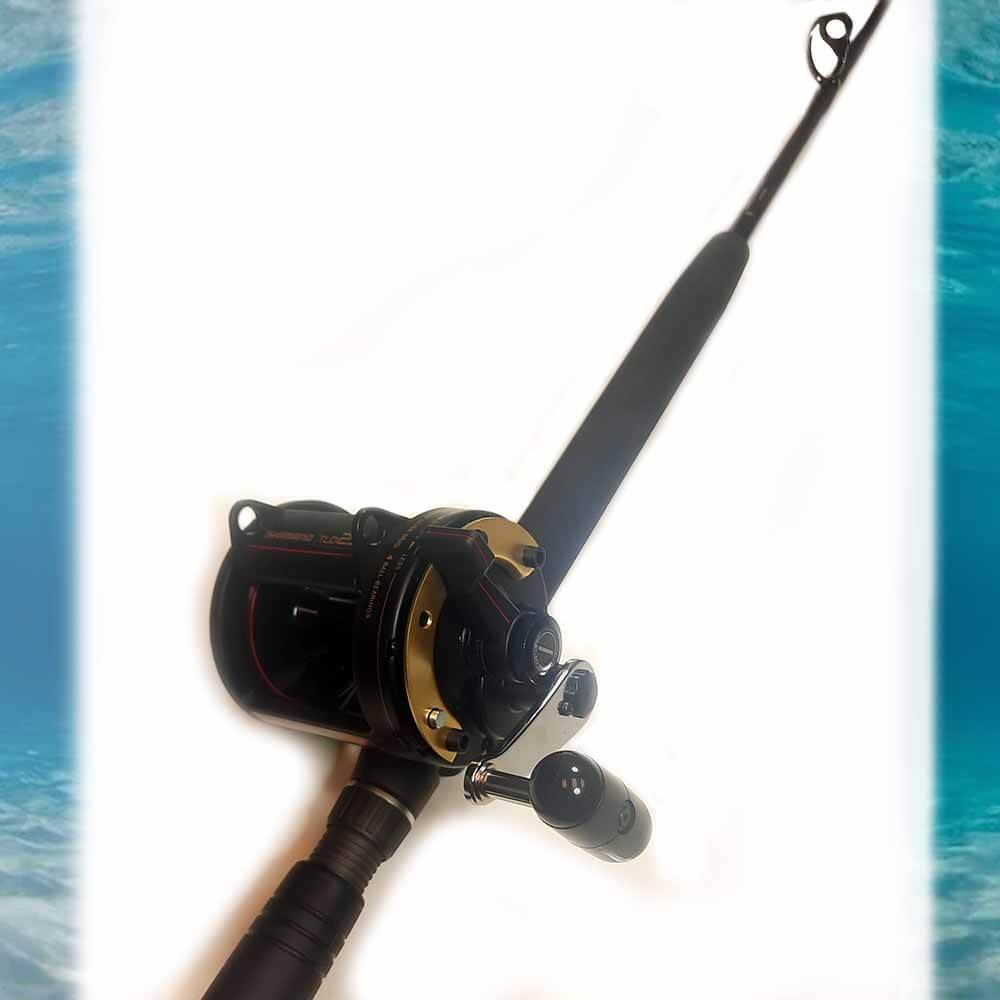 Shimano TLD25 Conventional Fishing Reel & 5FT 8IN Rod Combo - Saltwater Offshore Trolling for Tuna, Marlin, and Big Game Fish