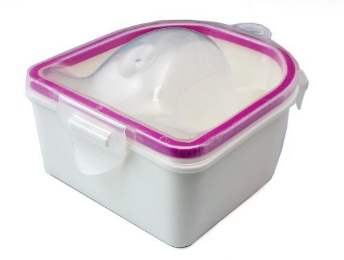 White Nail Hand Tray Bowl with Removable Lid - Professional Manicure Tools for Salon & Home Nail Care, Perfect for Gel Polish, Acrylic Nails & Pedicure