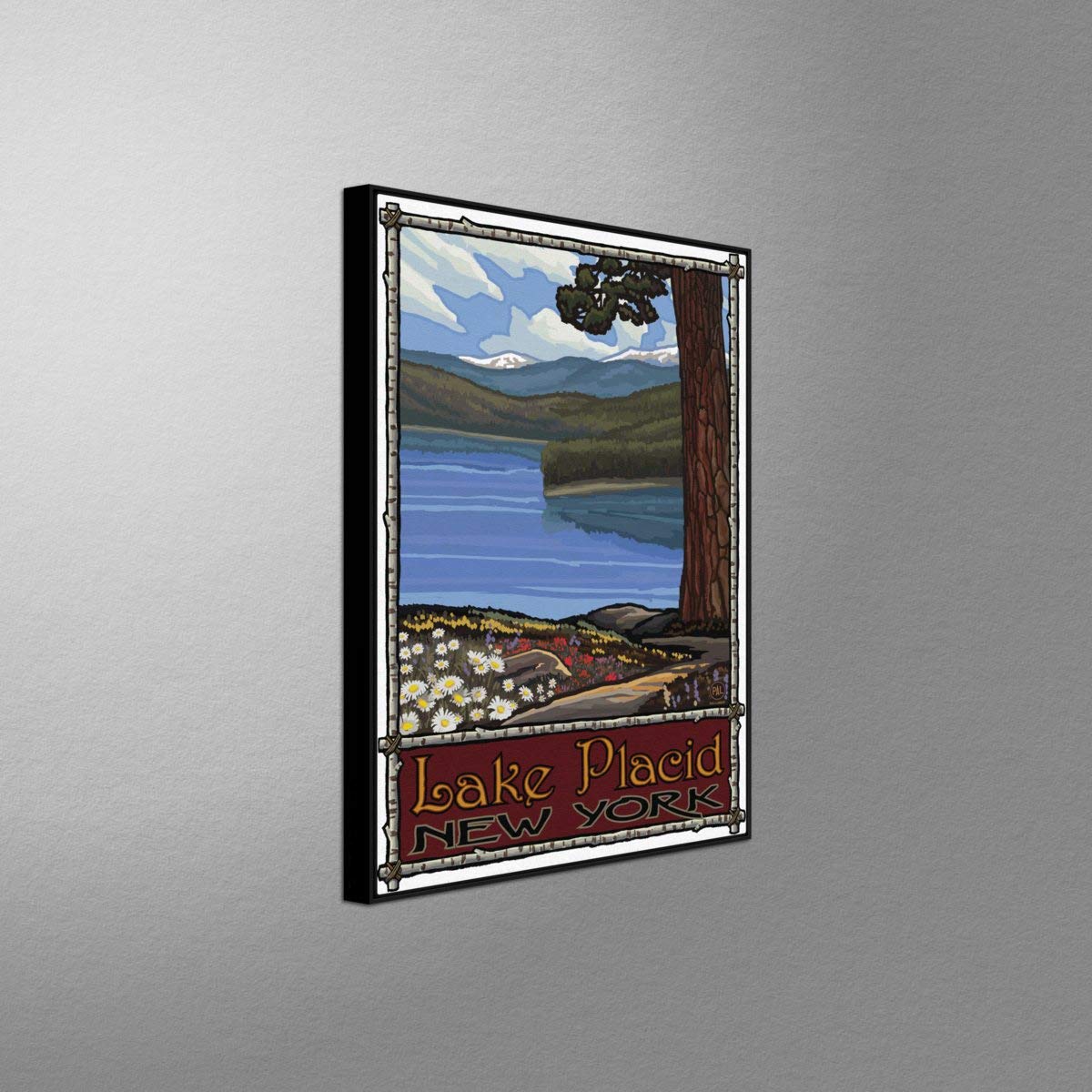 Lake Placid New York Landscape Canvas Wall Art - Professionally Framed Giclee Print 30x45 inches - Paul A. Lanquist Travel Artwork for Living Room, Bedroom & Office Decor - Nature Scenery Home Wall Decor