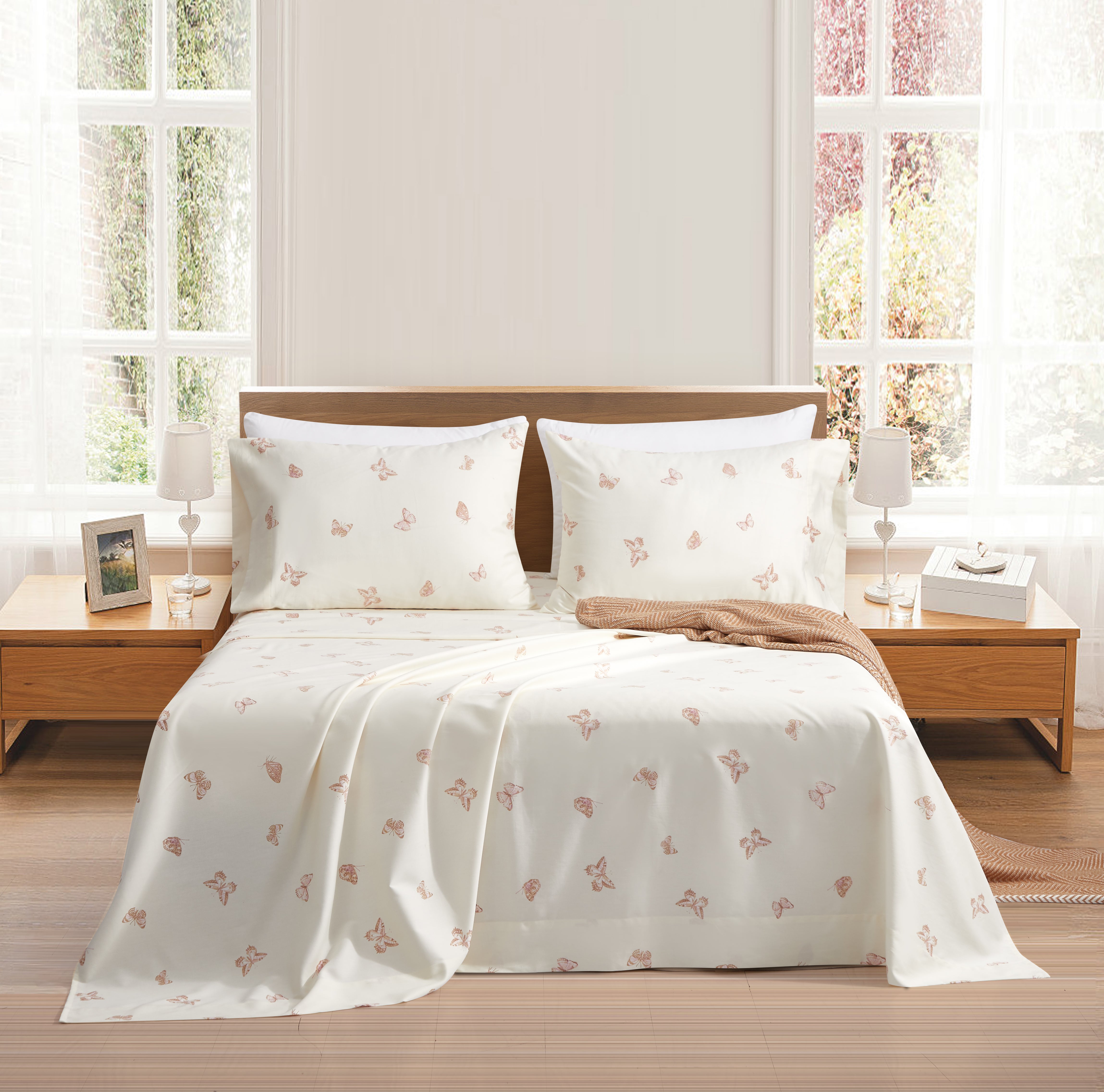 400 Thread Count Printed Cotton Sheet Set - Soft & Breathable Bedding for a Comfortable Sleep - Perfect for Master Bedroom, Guest Room & Dorm