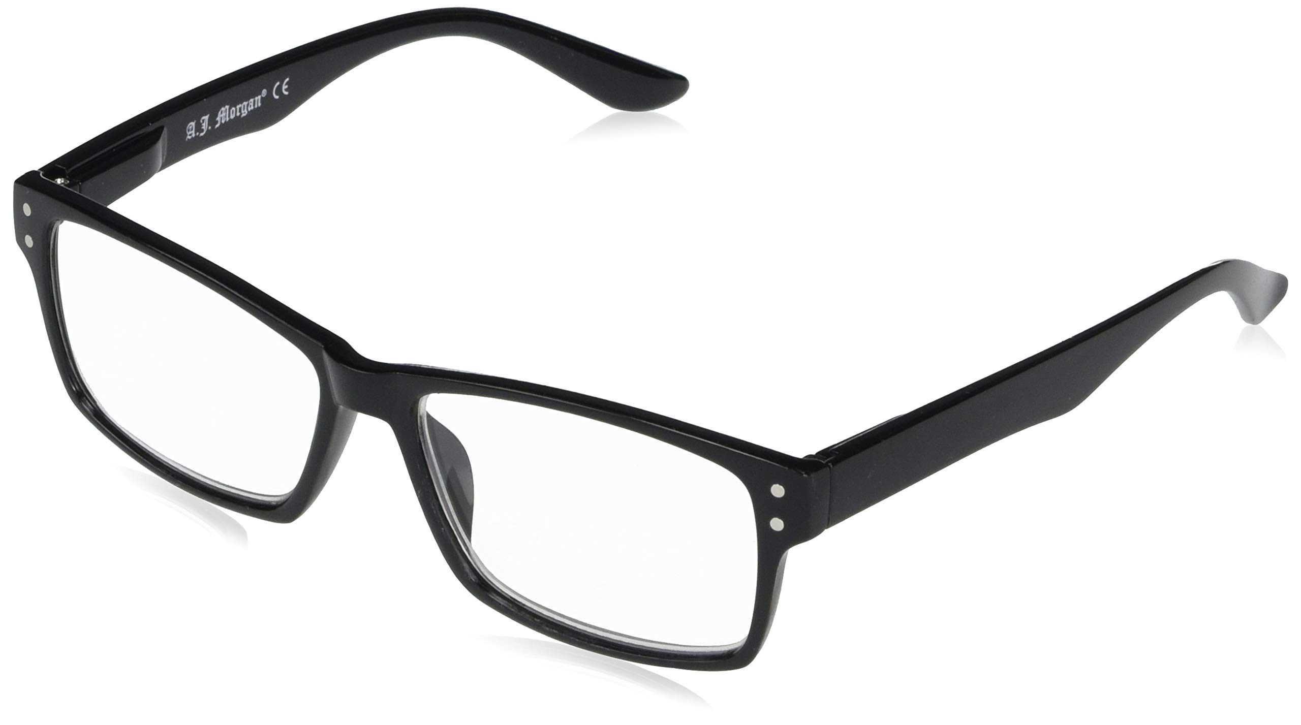 A.J. Morgan Reading Glasses for Men & Women - Rectangular Frame with Clear Vision - Perfect for Reading, Computer Work, and Office Use