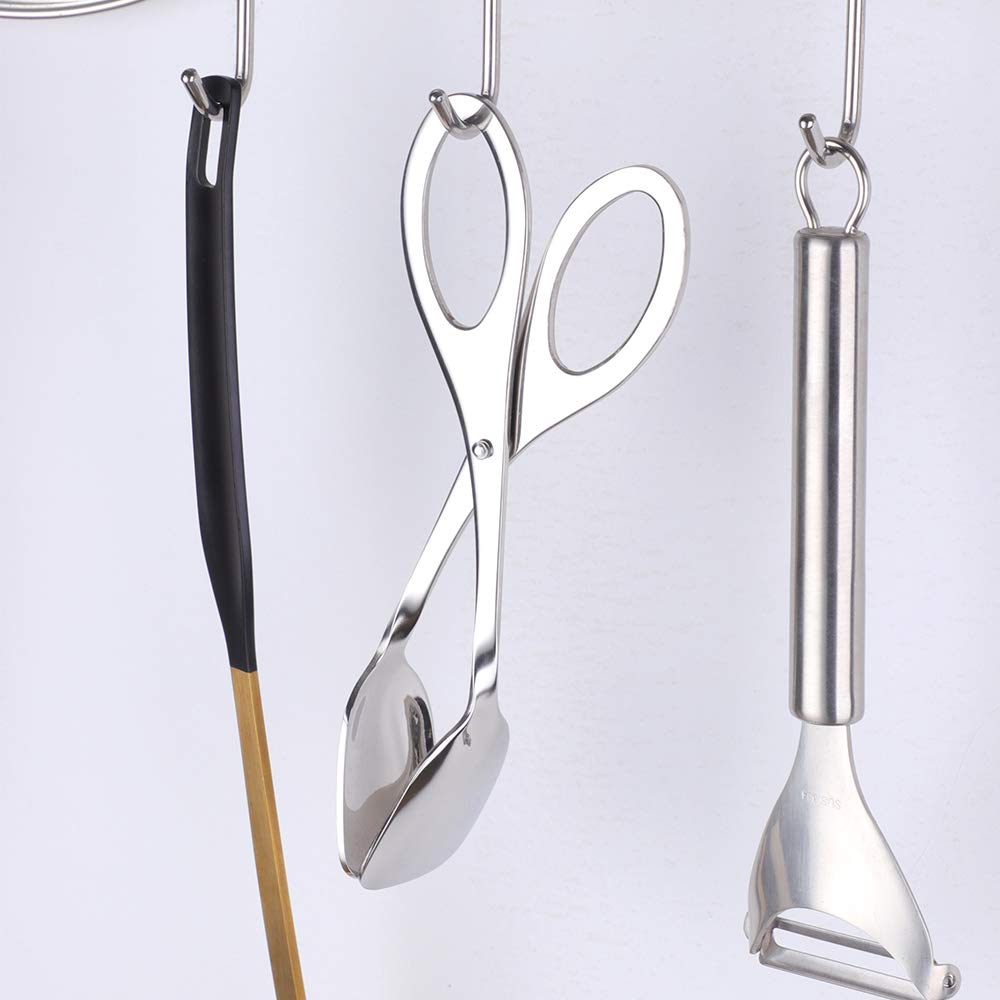 Premium Stainless Steel Bread Tongs - Kitchen BBQ Serving Tongs for Pasta, Meat, Appetizers, Pastries & Steak | Perfect for Grilling, Baking & Buffet Serving