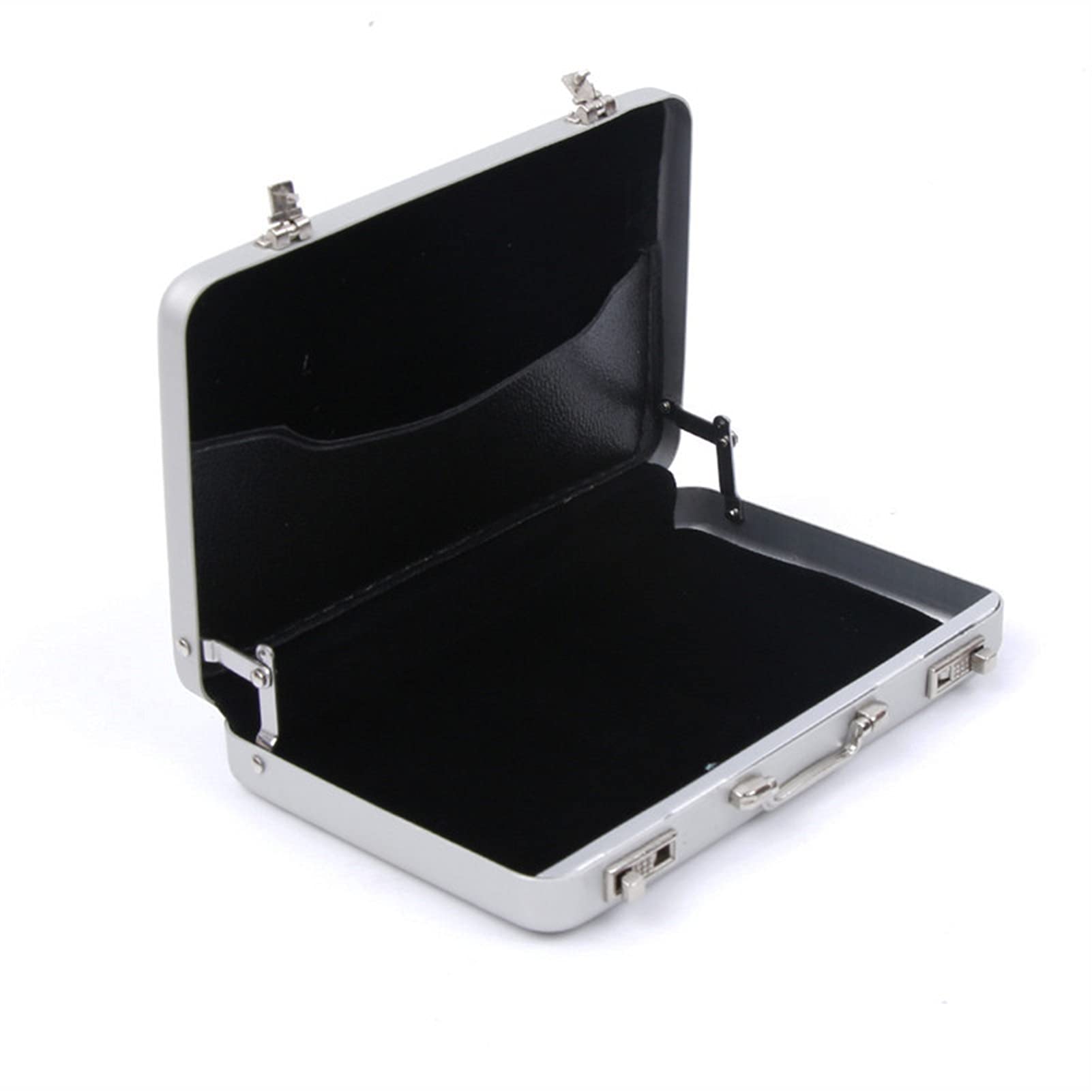 Premium Aluminum Storage Box - Business ID & Credit Card Holder, Mini Suitcase Organizer for Bank Cards, Jewelry, and Accessories (Silver) - Perfect for Travel, Office, and Home Organization